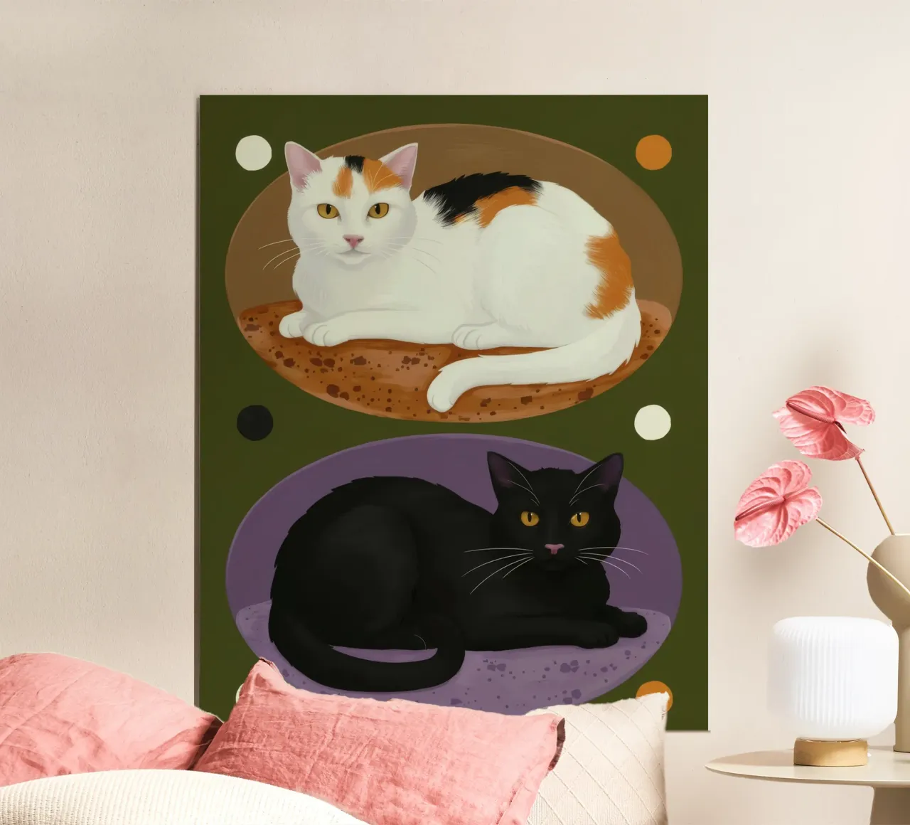 Piatto doppio felino poster con telaio in alluminio da Stone Patina