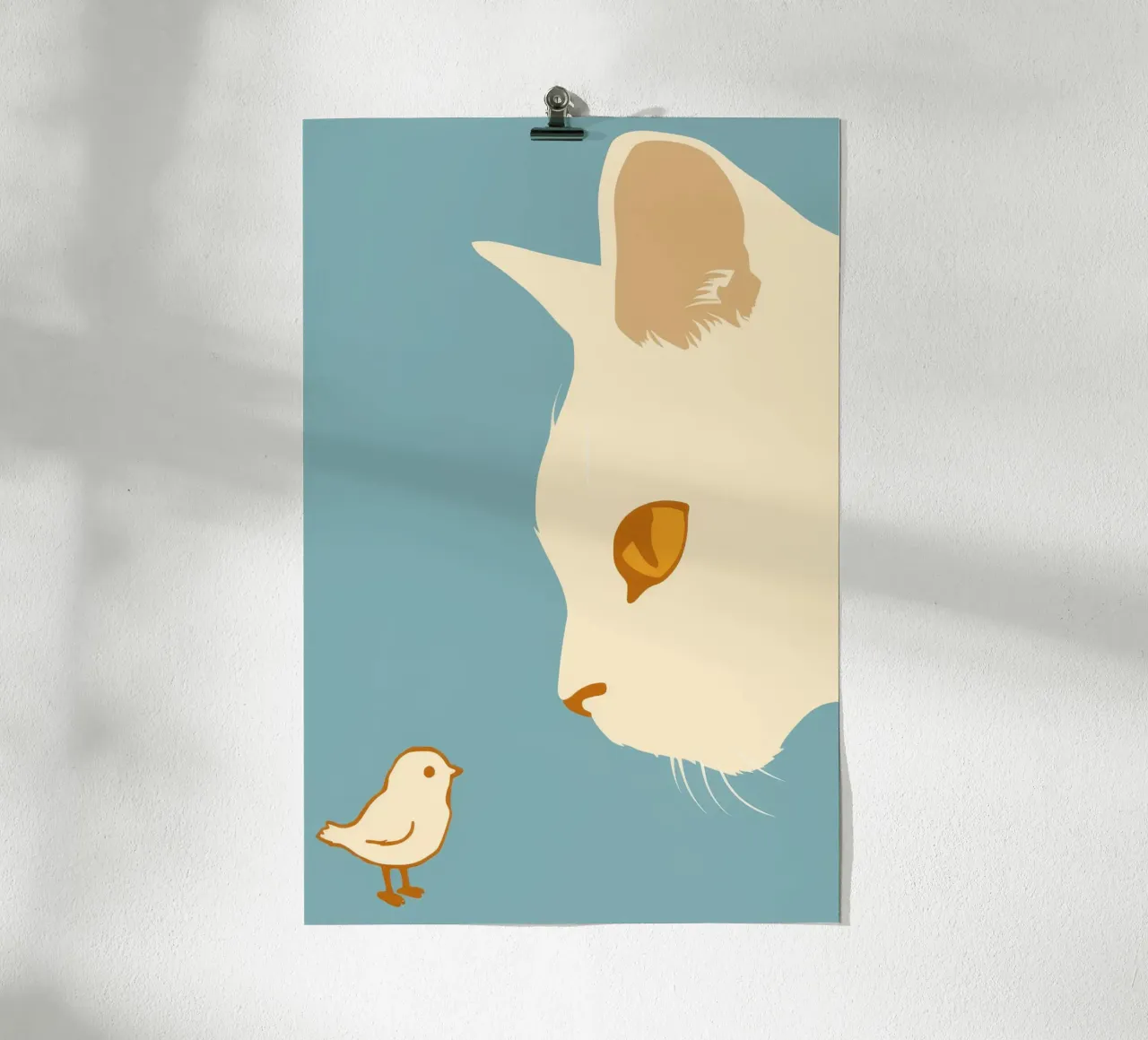 Incontro con gli uccelli dorati poster con telaio in legno da Stone Patina