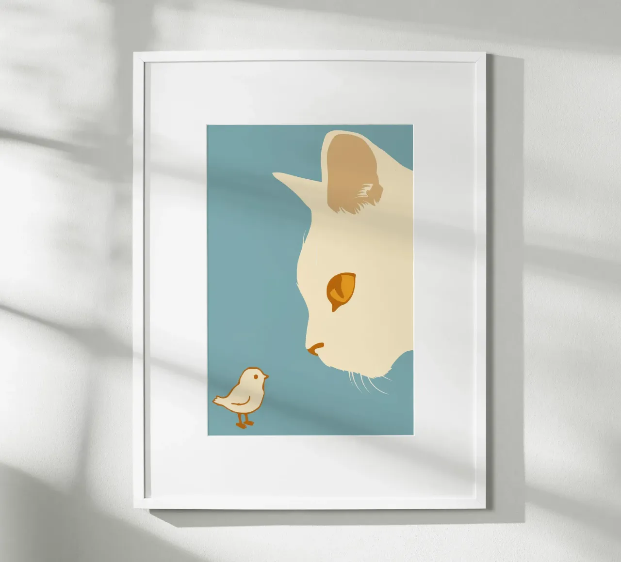 Incontro con gli uccelli dorati poster con telaio in legno da Stone Patina