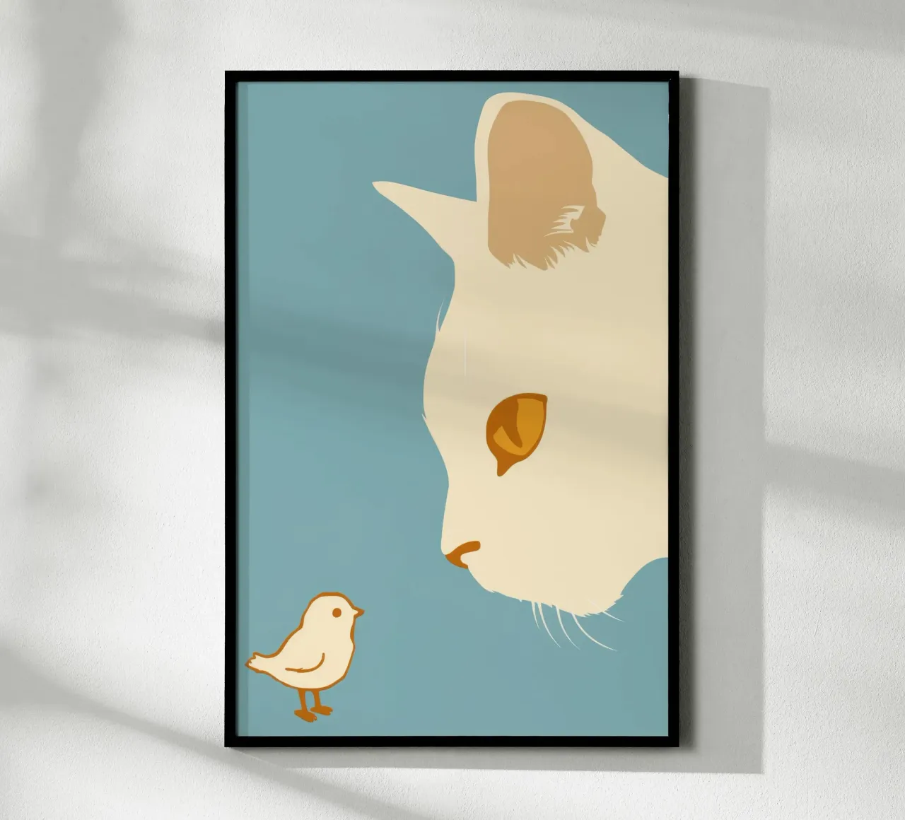 Incontro con gli uccelli dorati poster con telaio in legno da Stone Patina