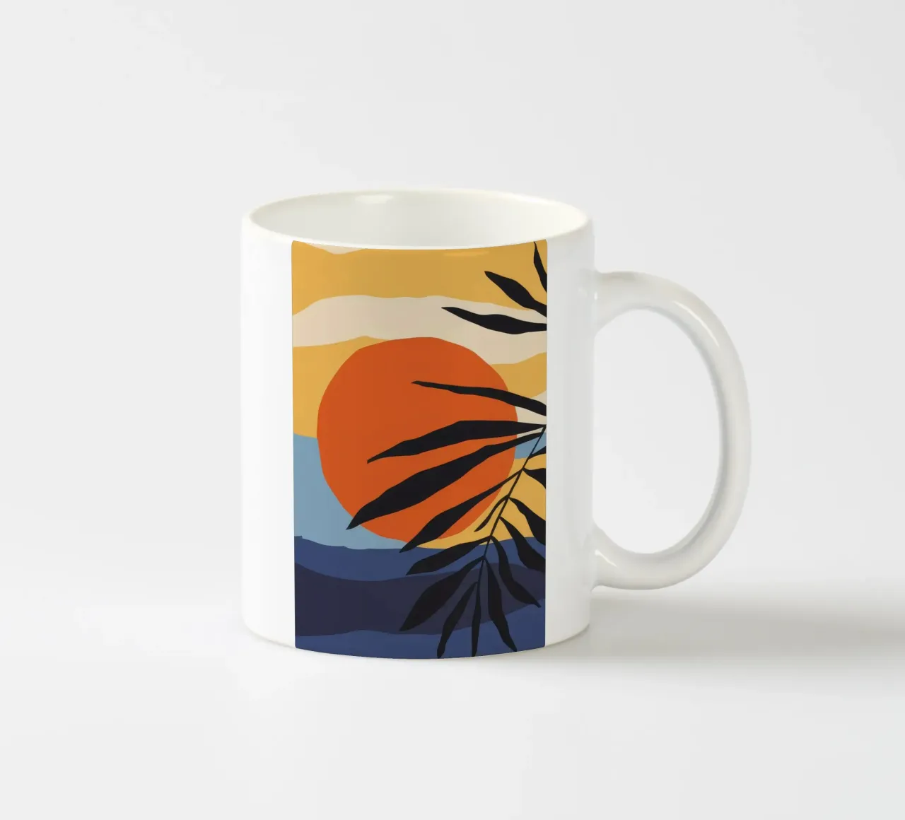 Orizzonte astratto di palme tazza in ceramica da Stone Patina