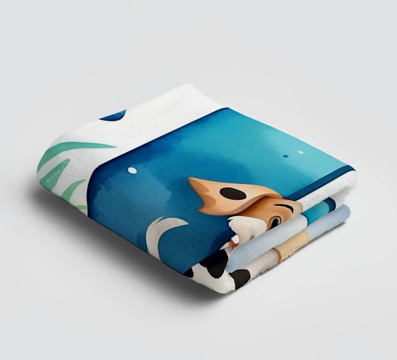 Playful puppy with letter D in a cheerful setting for educat towel by DesignDoodle