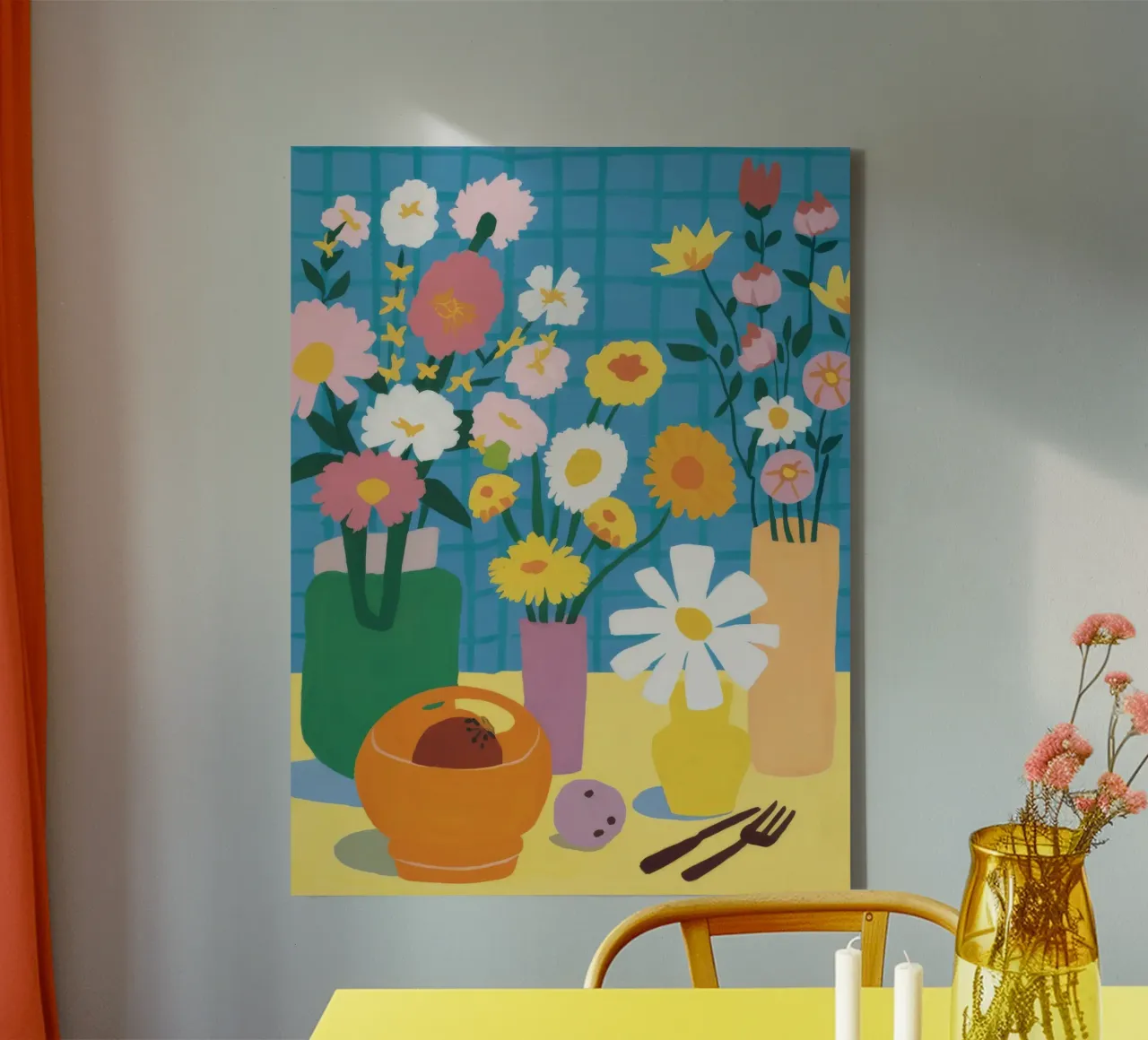 Daisy Bucket Sunshine tela con Cornice a cassetta da Haven Mirage