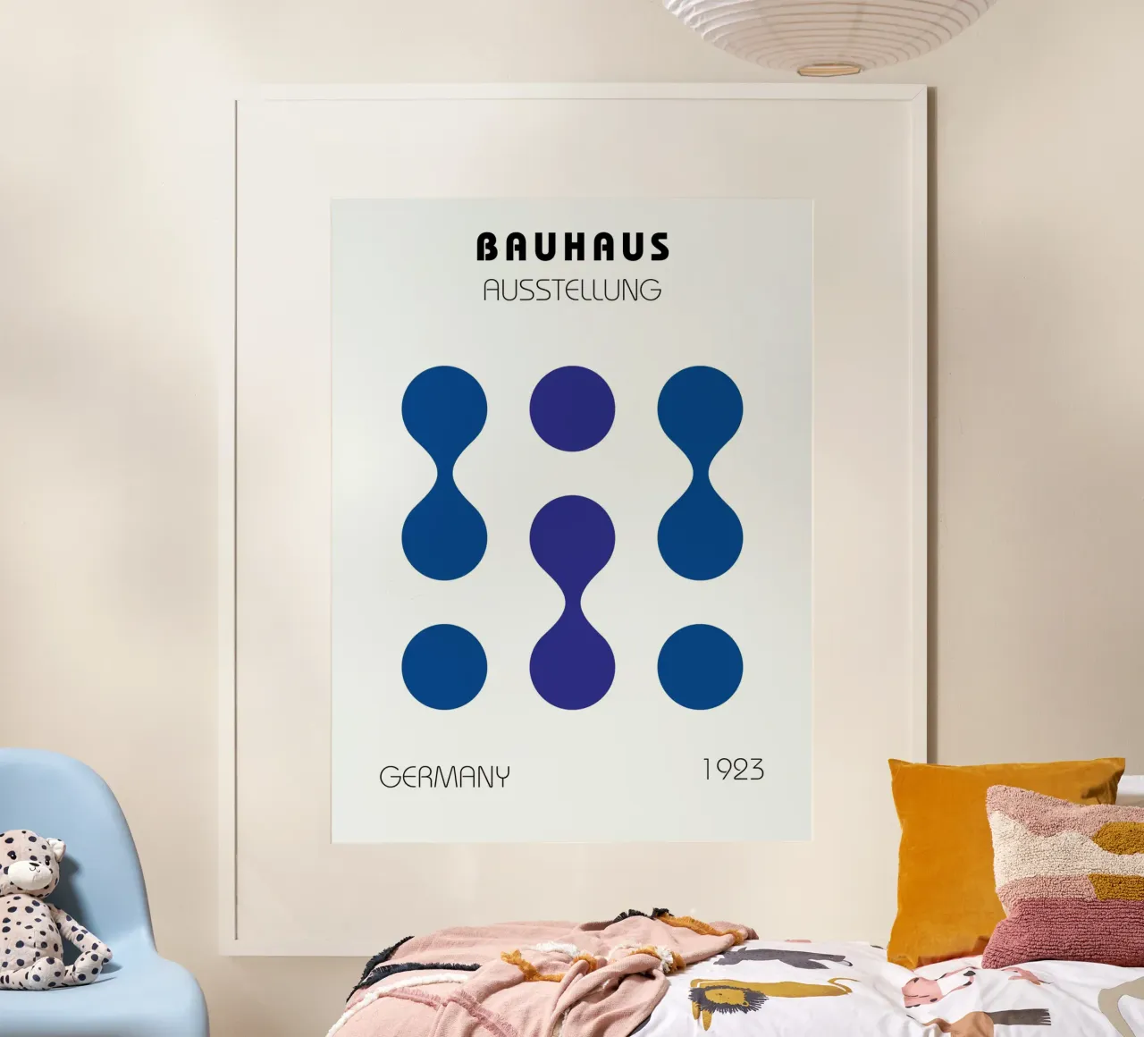 Bauhaus Grafik 1923 | Retro Modern Poster Print Poster mit Aluminium Rahmen von Studio Vibe