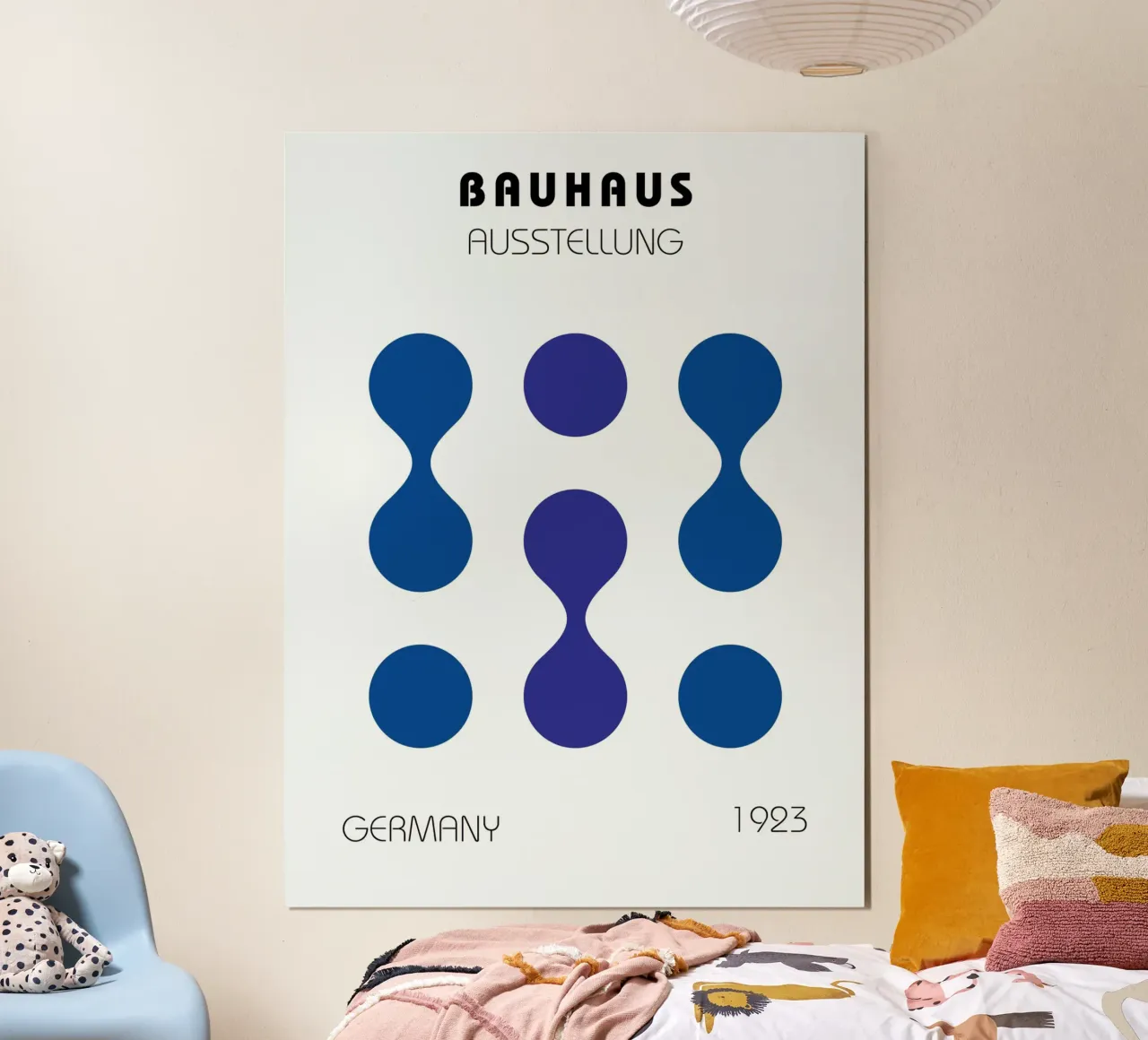 Bauhaus Grafik 1923 | Retro Modern Poster Print Poster mit Aluminium Rahmen von Studio Vibe