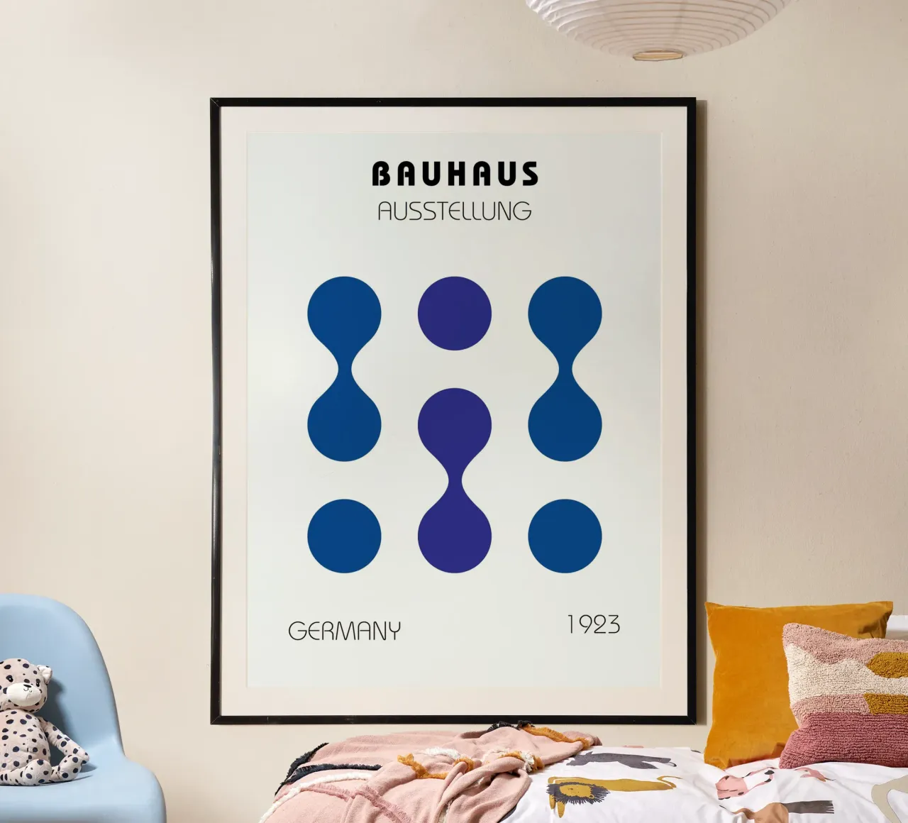 Bauhaus Grafik 1923 | Retro Modern Poster Print Poster mit Aluminium Rahmen von Studio Vibe