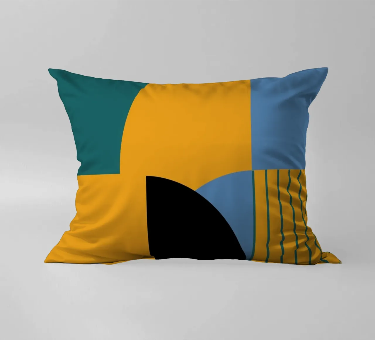 Bauhaus Geometry - Retro Shapes Poster decorative cushion by Studio Vibe