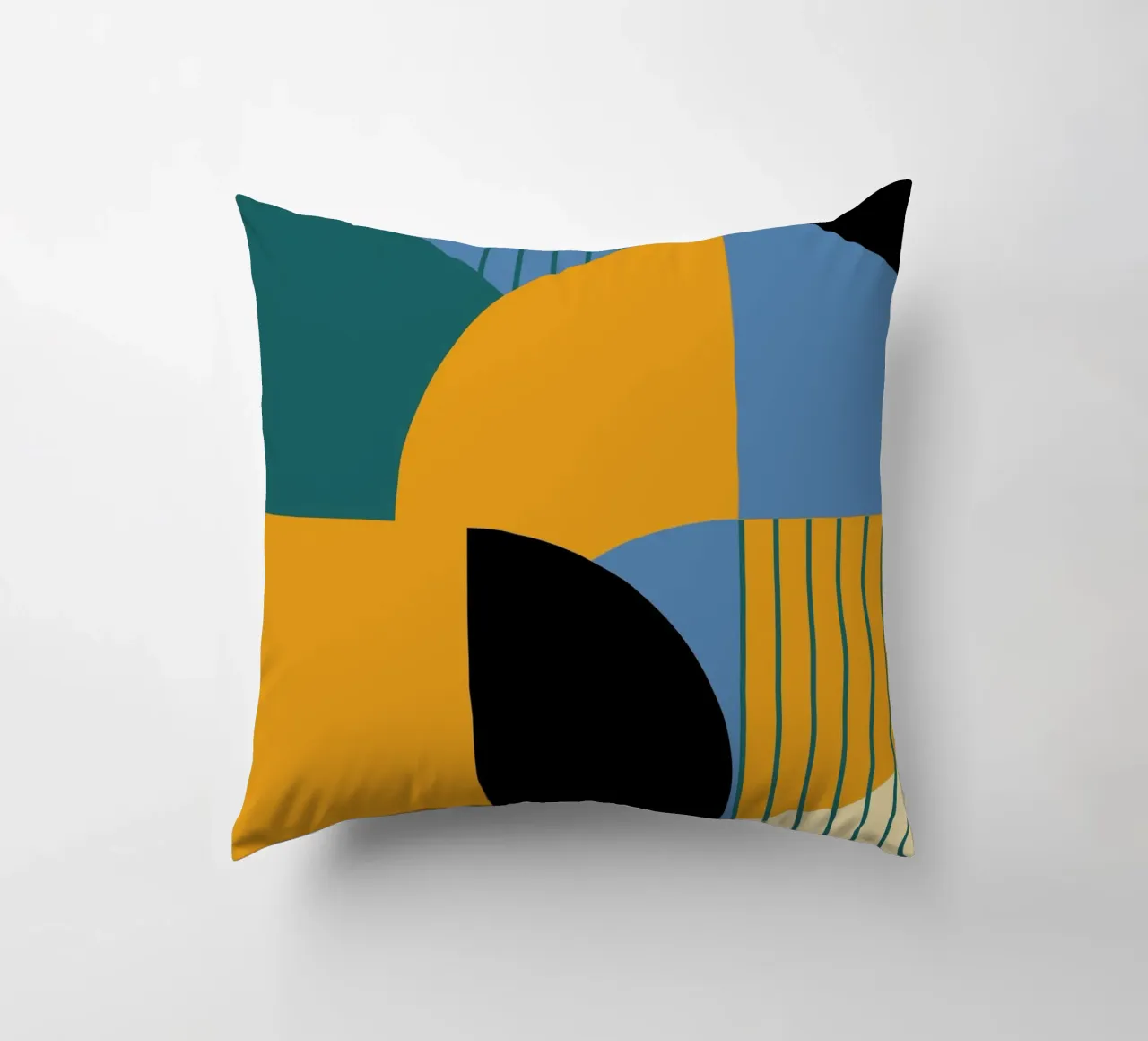 Bauhaus Geometry - Retro Shapes Poster decorative cushion by Studio Vibe
