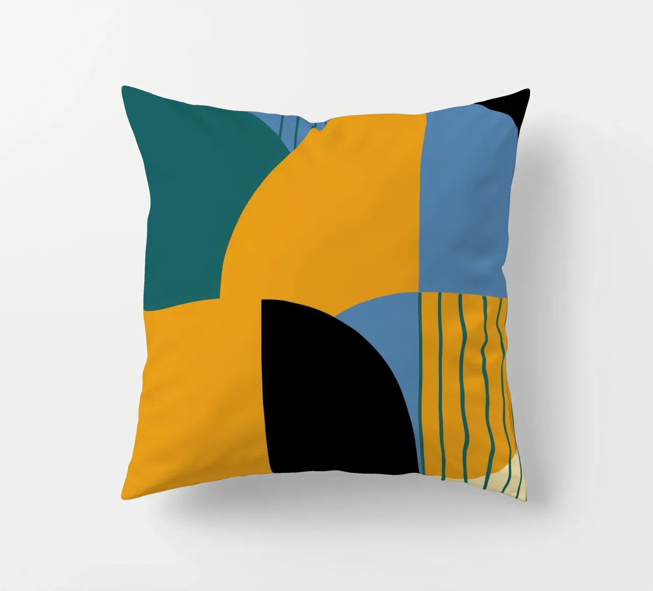Bauhaus Geometry - Retro Shapes Poster decorative cushion by Studio Vibe