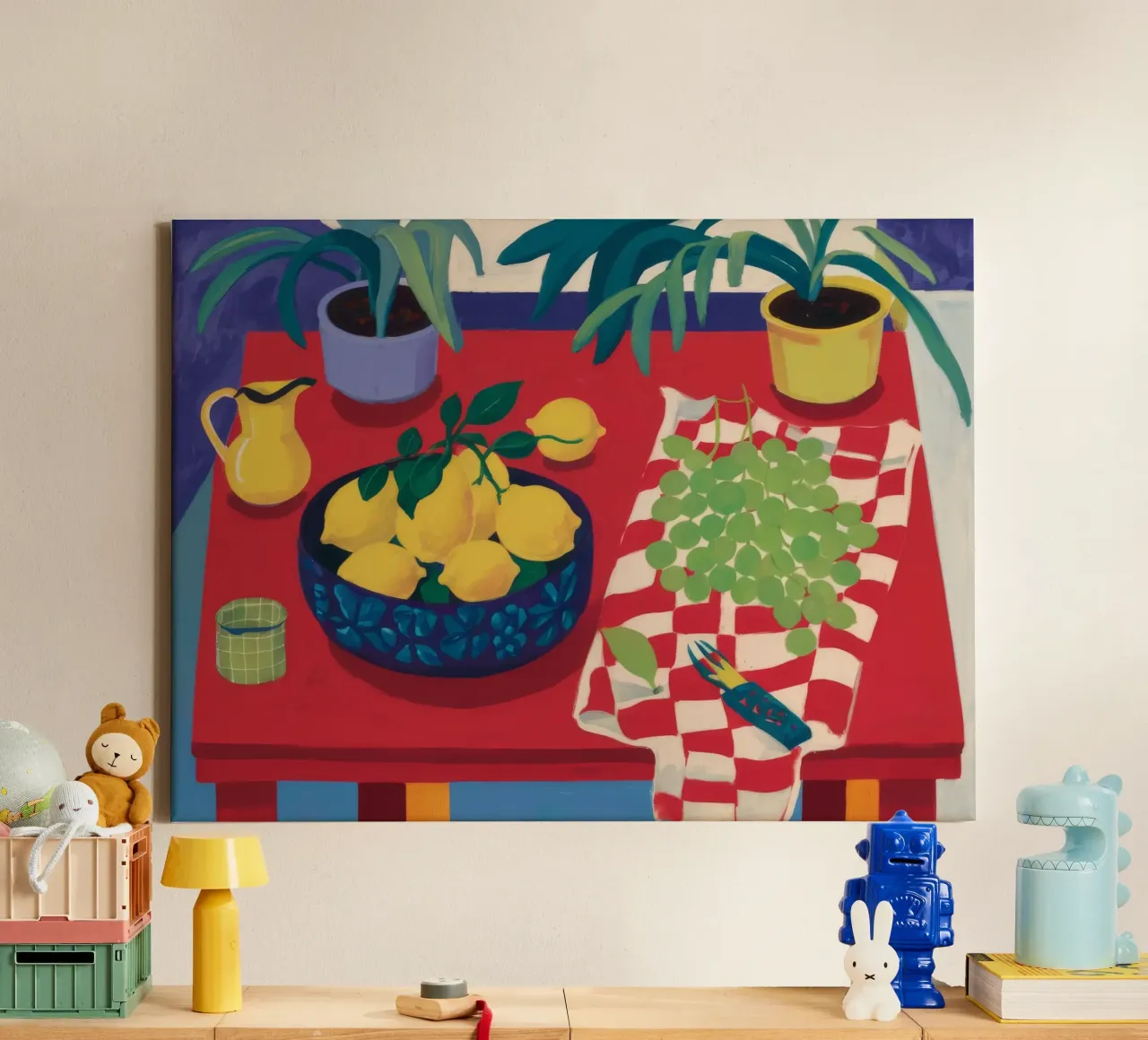 Lemon Table Zest canvas by Haven Mirage
