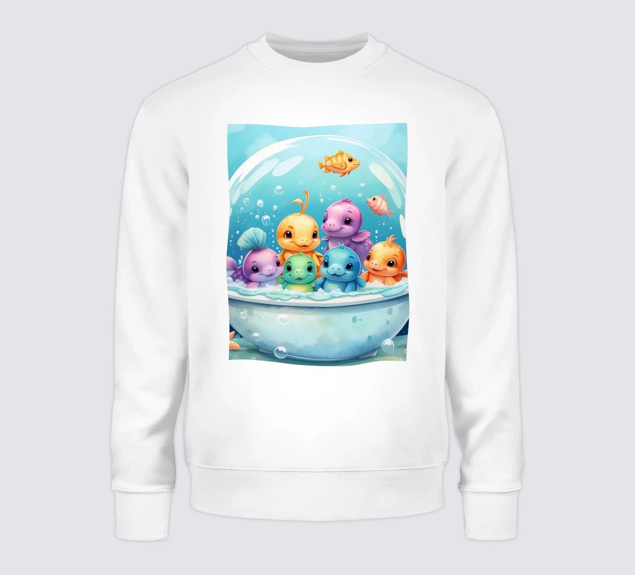 Simpatiche creature acquatiche in un bagno di schiuma con pesci colorati felpa da DesignDoodle