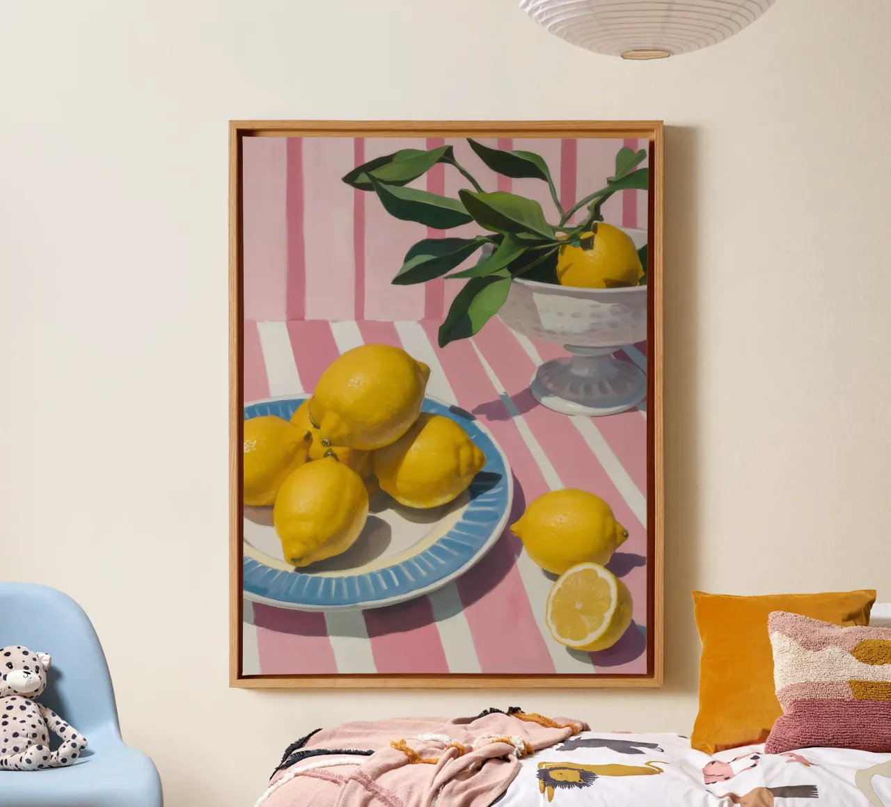 Lemon Bowl Grace canvas with Floater frame by Haven Mirage