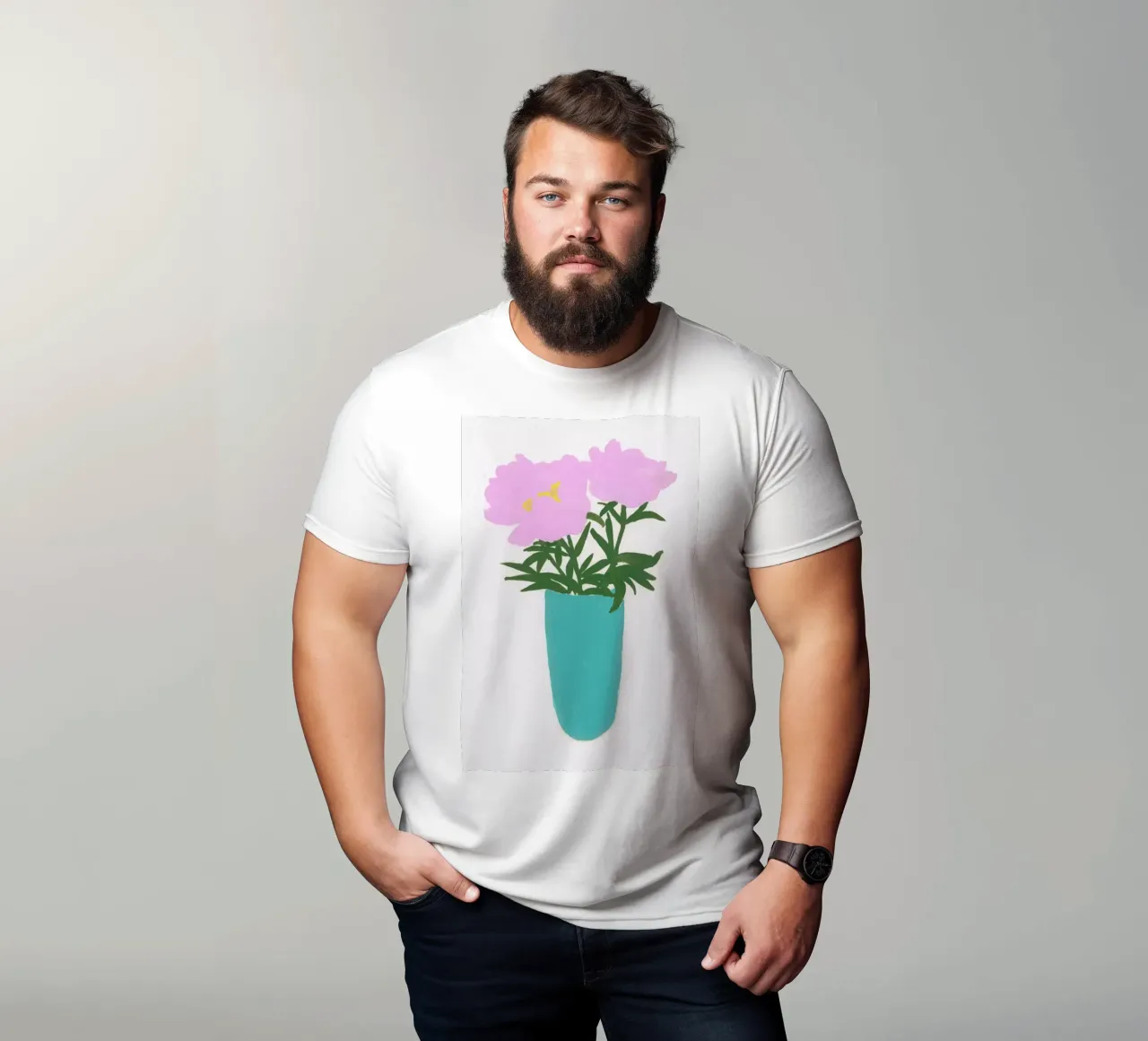 Peonies In A Vase t-shirt da Sonia Brittain