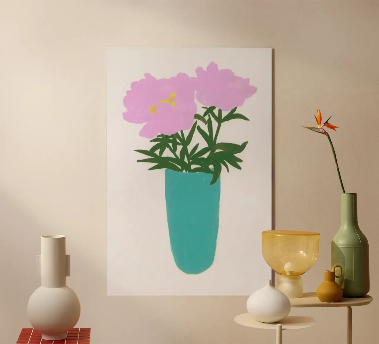 Peonies In A Vase plexiglass da Sonia Brittain