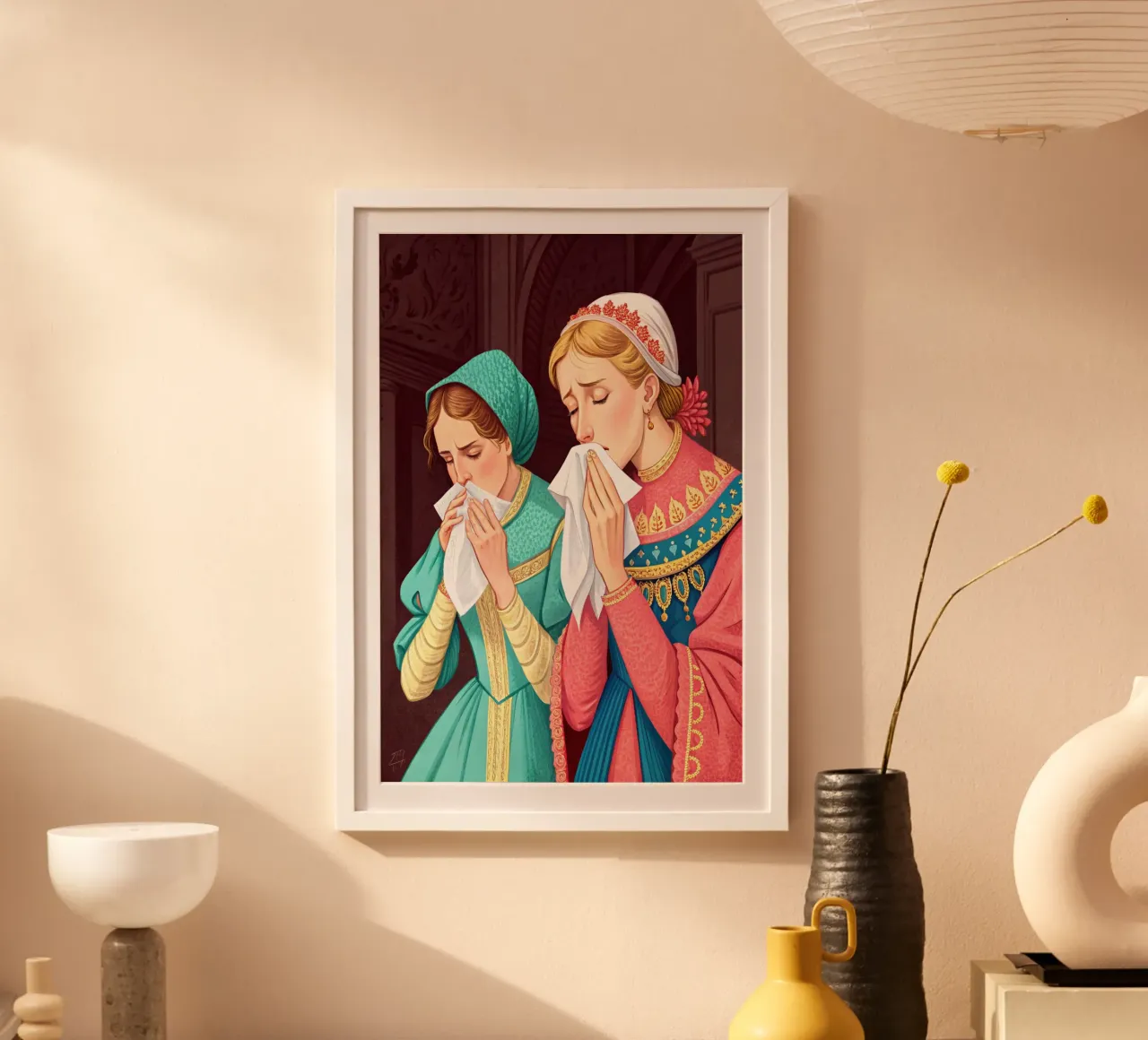 Cattivo odore Twoo Donne Umorismo da toilette Divertente Bagno poster con telaio in legno da zetazone