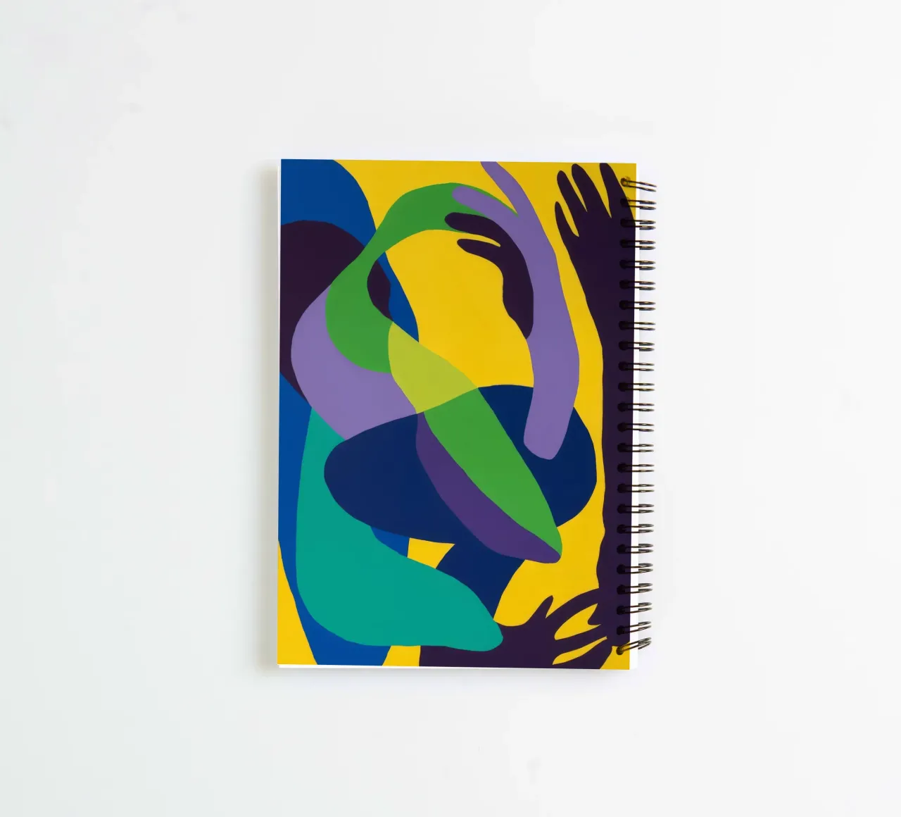 Abstract Form Embrace spiral notebook by Haven Mirage