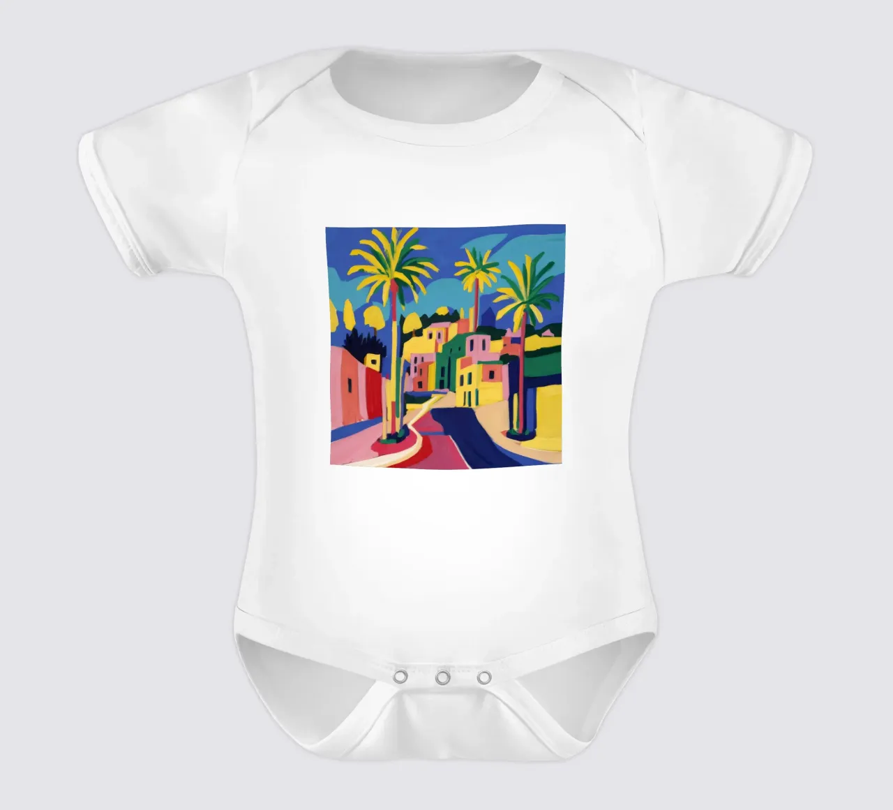 Strada tropicale verso il mare body neonato maniche corte da Jasper Rune
