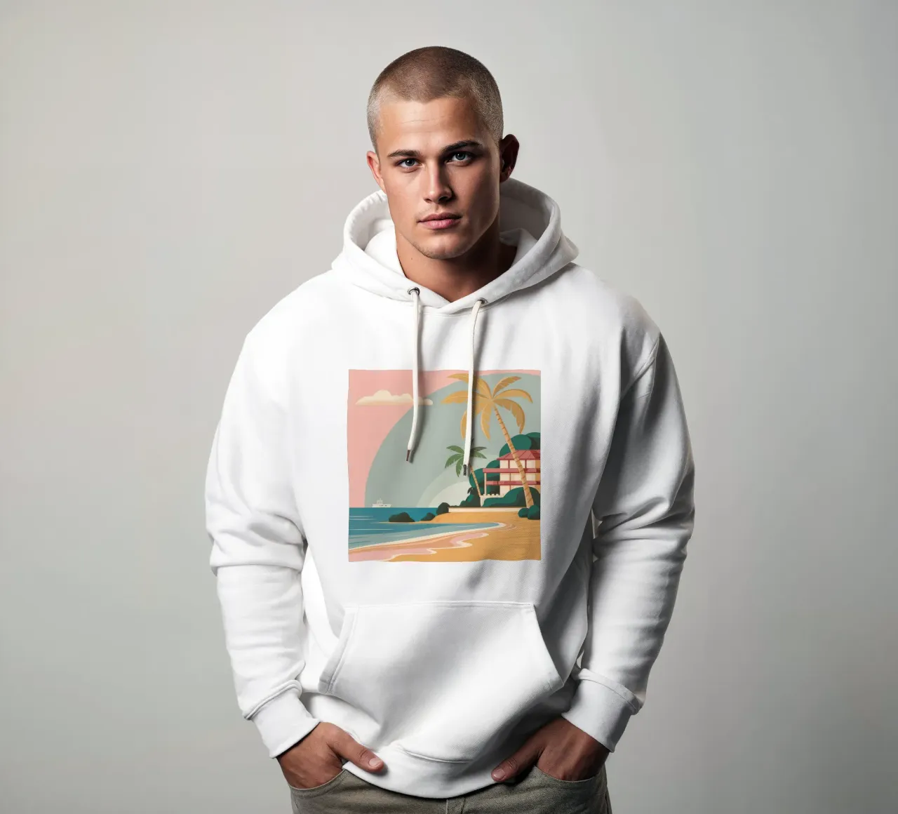 Serenità da spiaggia pastello felpa con cappuccio da Jasper Rune