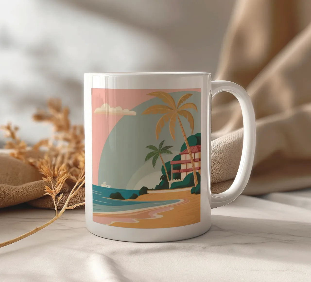 Serenità da spiaggia pastello tazza in ceramica da Jasper Rune