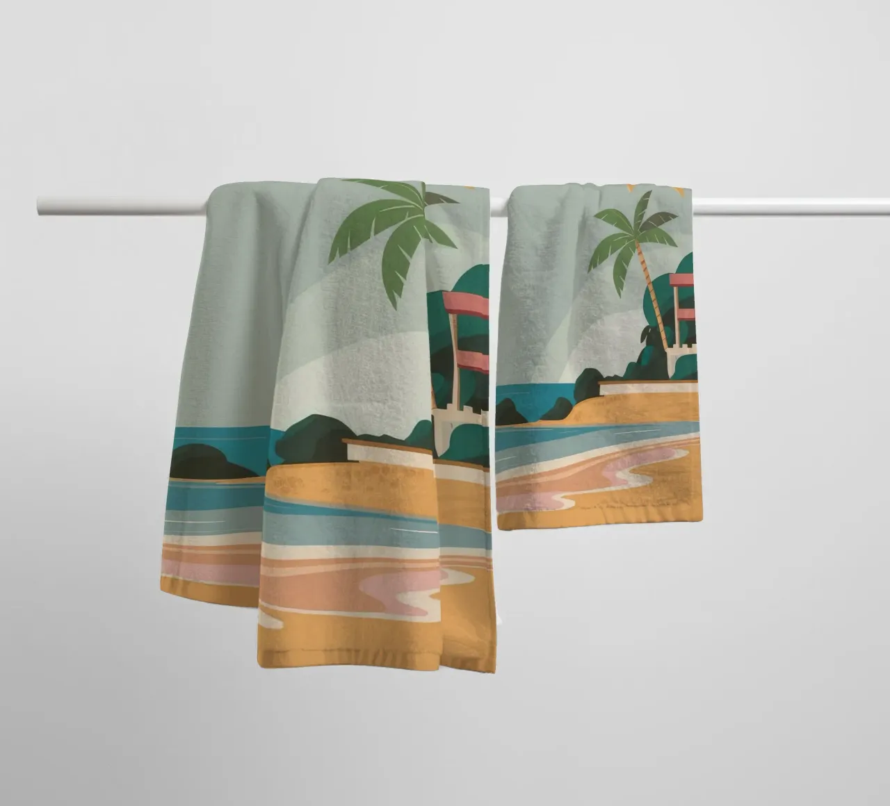 Pastel Beach Serenity towel by Jasper Rune