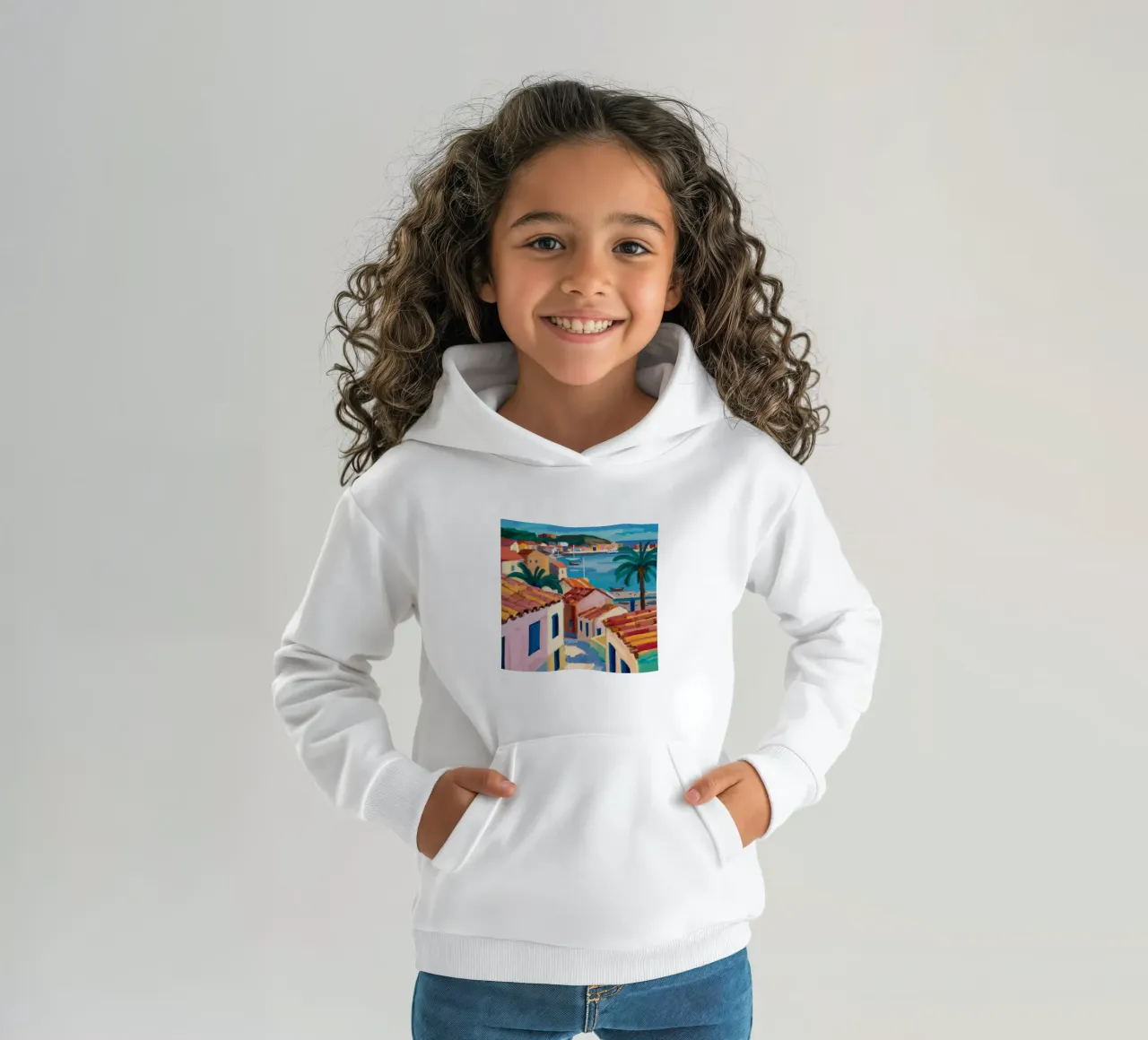 Scorcio di mare sul tetto felpa bambino con cappuccio da Jasper Rune