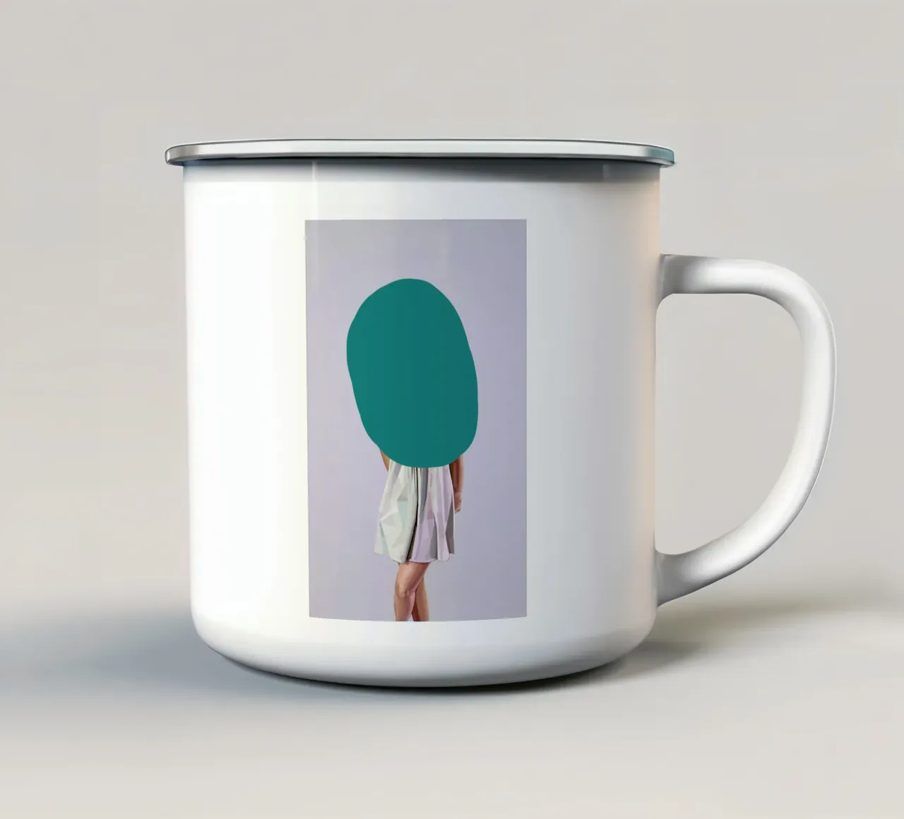 Turquoise enamel mug by Tapio Mömmö