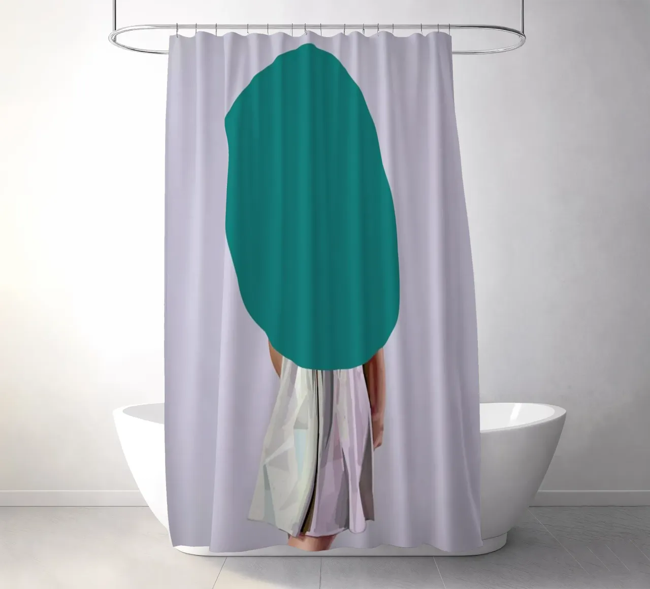 Turquoise shower curtain by Tapio Mömmö