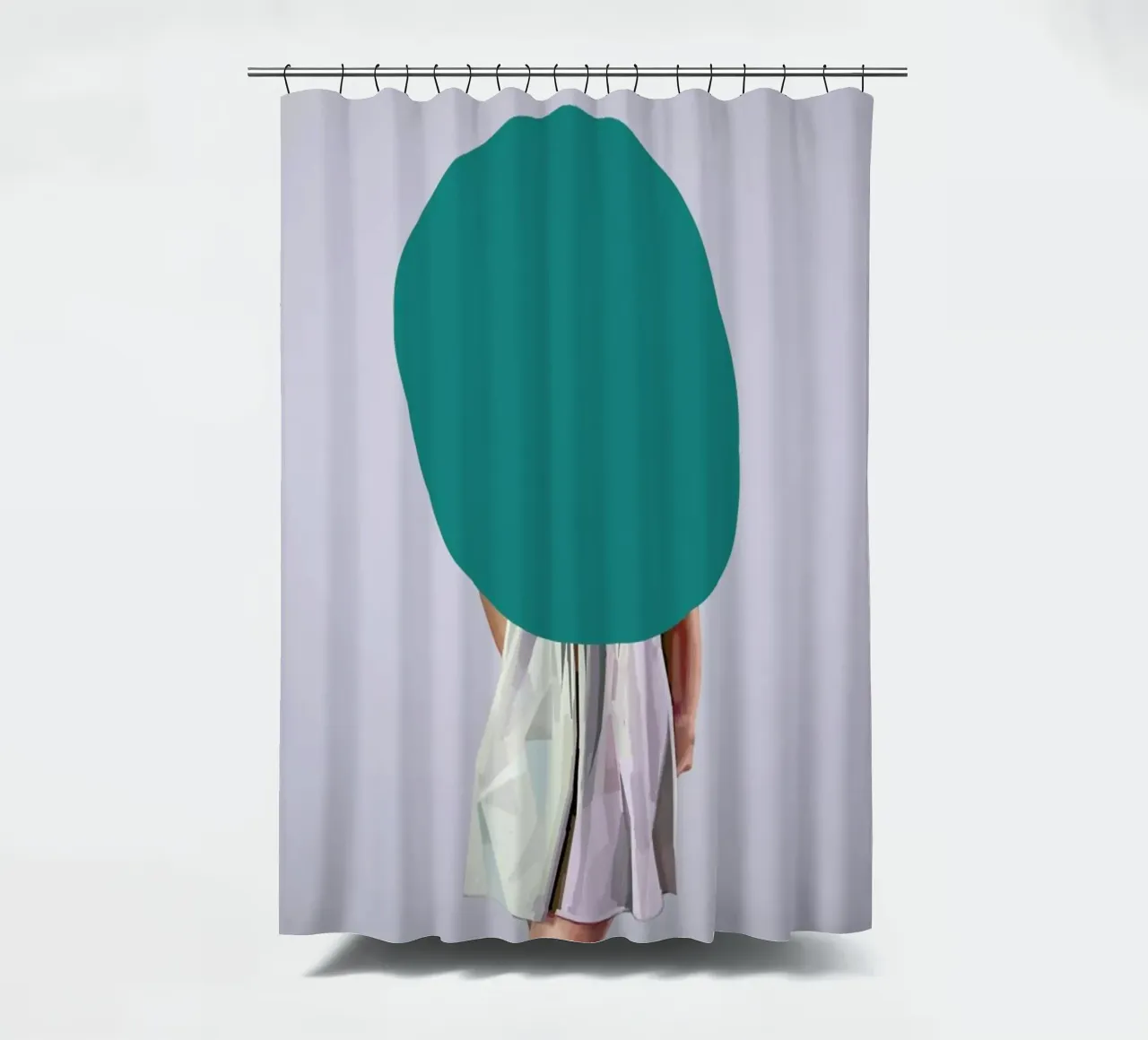 Turquoise shower curtain by Tapio Mömmö