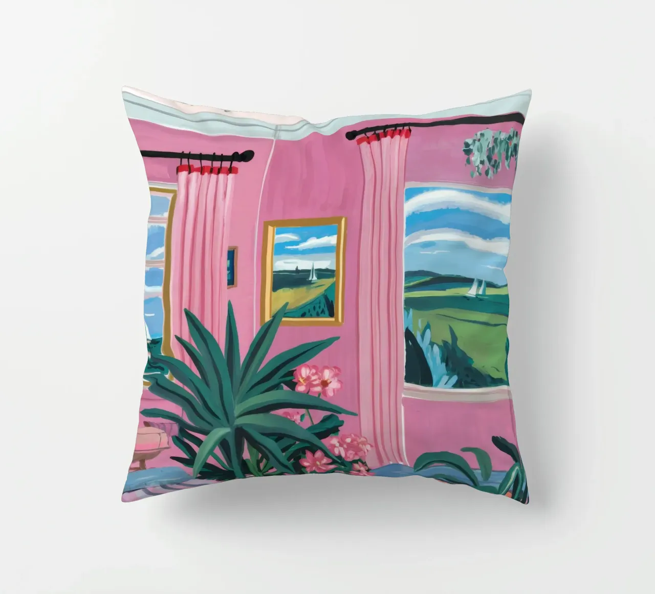 Pastel Hills Window decorative cushion by Chroma Haven