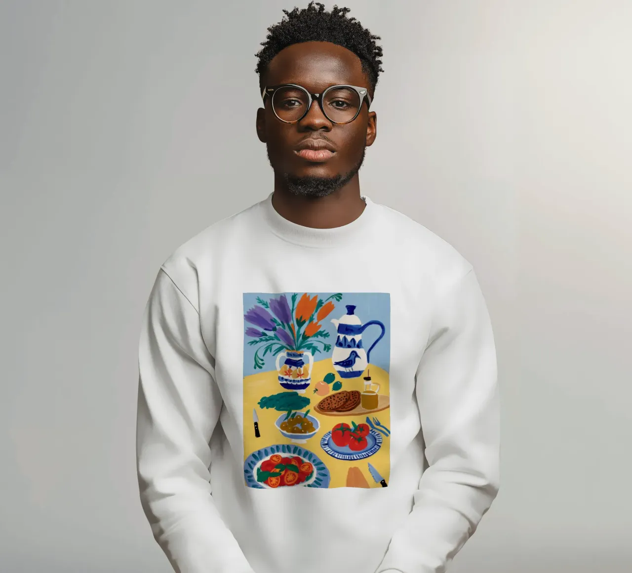 Breakfast Bloom Table sweatshirt by Paez Harmony