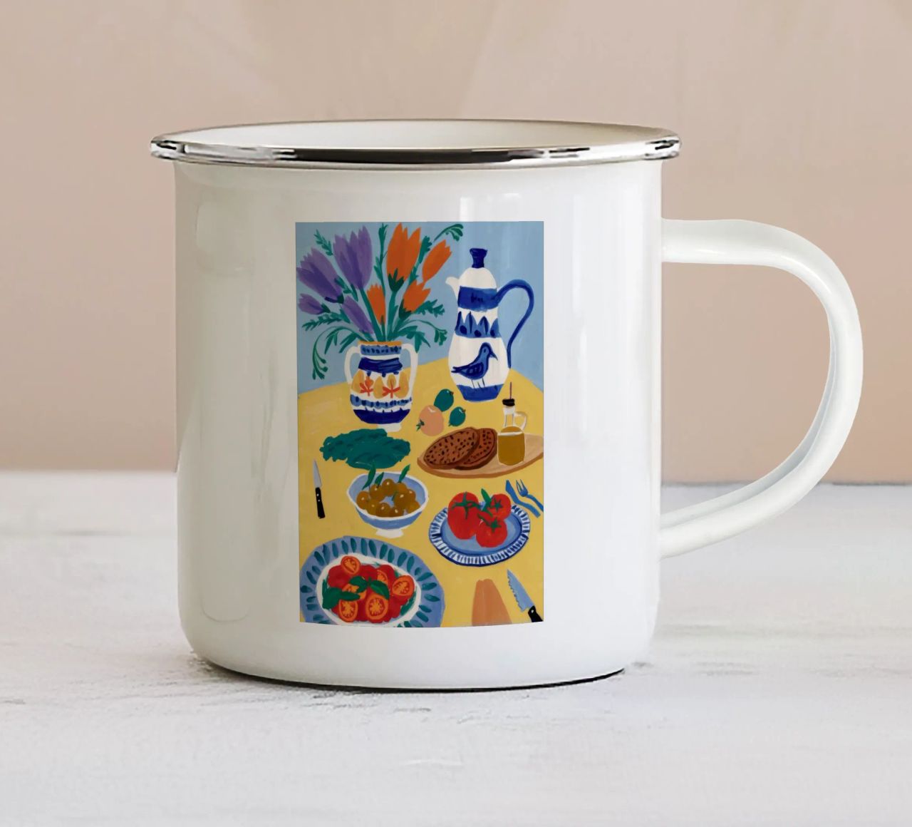 Colazione Bloom Table tazza in smalto da Paez Harmony