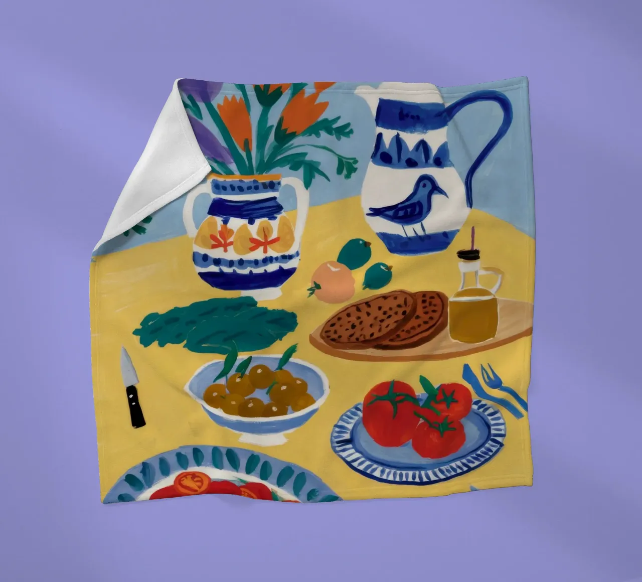 Colazione Bloom Table coperta in pile da Paez Harmony