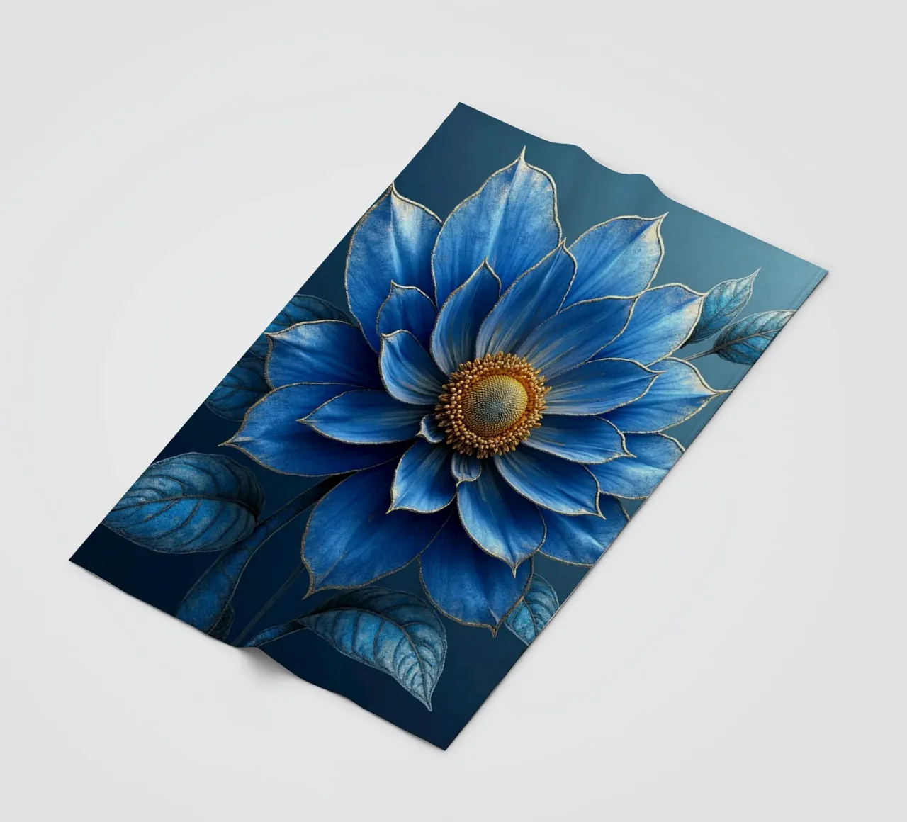 Accattivante sogno botanico blu notte e oro coperta in pile da Artistic-shop