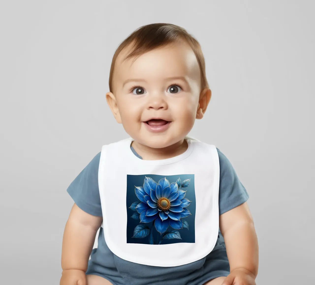Accattivante sogno botanico blu notte e oro bavaglino da Artistic-shop