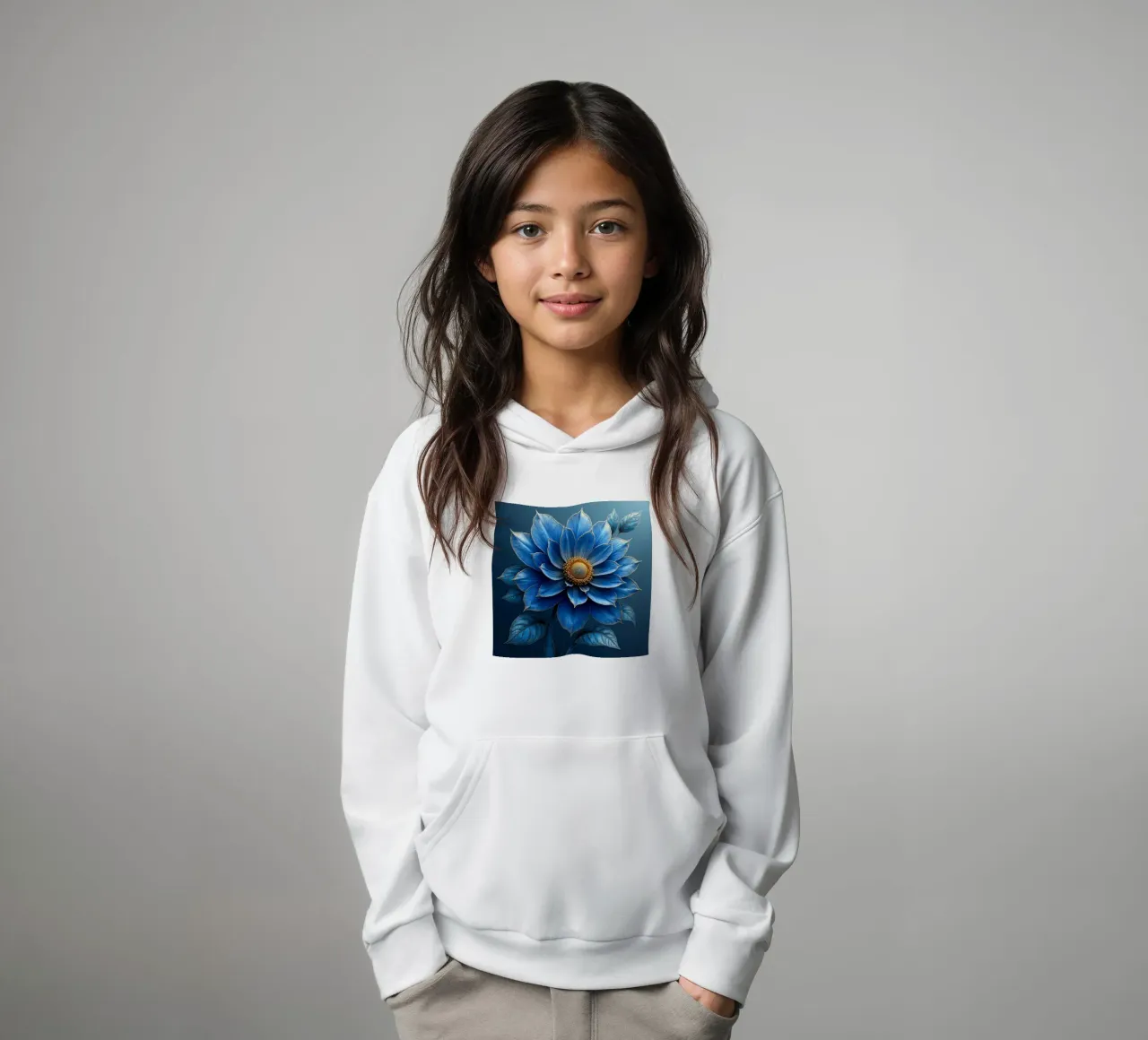 Accattivante sogno botanico blu notte e oro felpa bambino con cappuccio da Artistic-shop