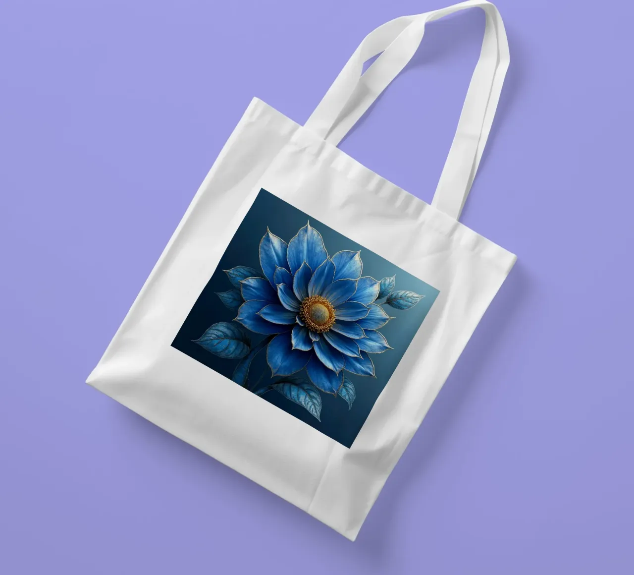 Accattivante sogno botanico blu notte e oro borsa in juta da Artistic-shop