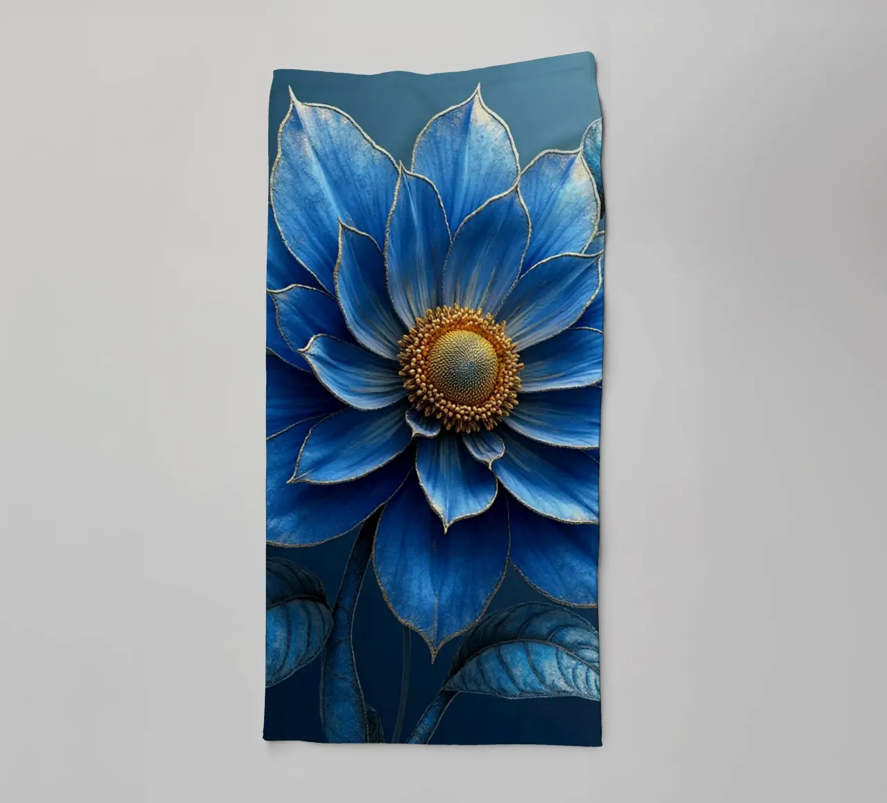 Accattivante sogno botanico blu notte e oro asciugamano da bagno da Artistic-shop