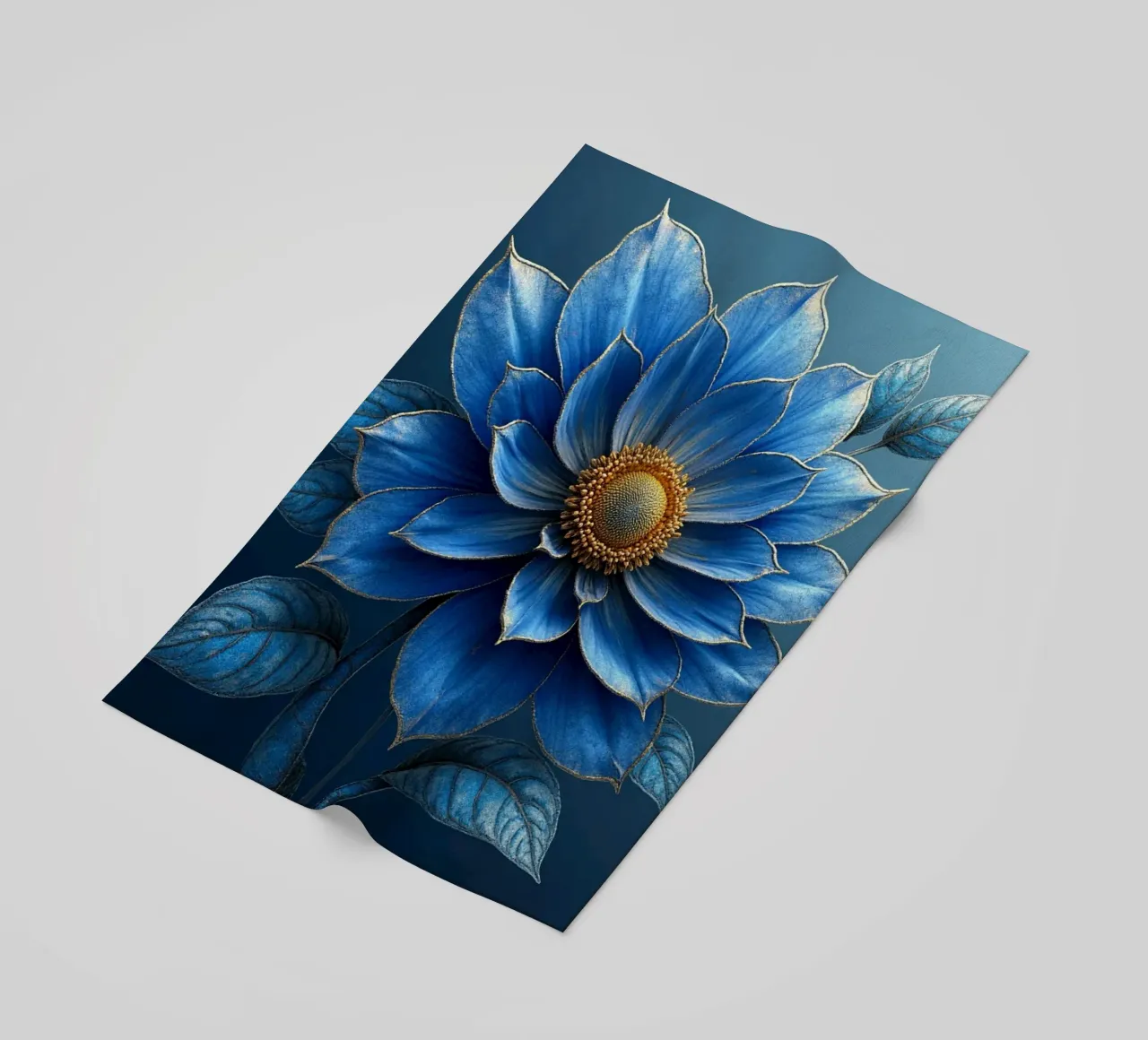 Accattivante sogno botanico blu notte e oro telo mare da Artistic-shop