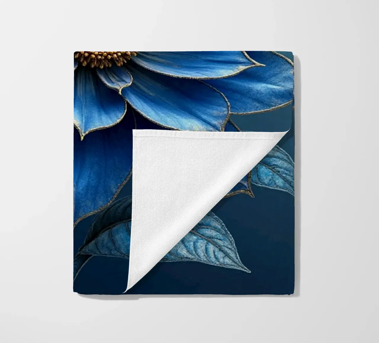 Accattivante sogno botanico blu notte e oro telo mare da Artistic-shop