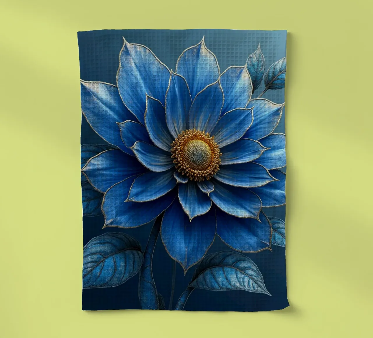 Accattivante sogno botanico blu notte e oro canovaccio da cucina da Artistic-shop