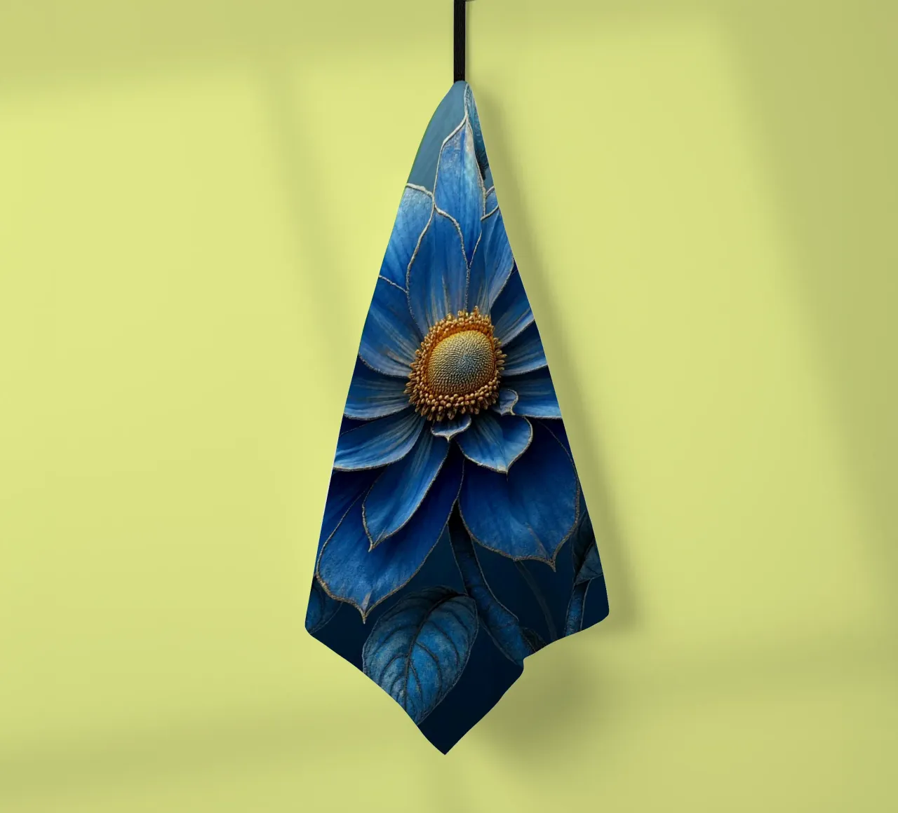 Accattivante sogno botanico blu notte e oro canovaccio da cucina da Artistic-shop