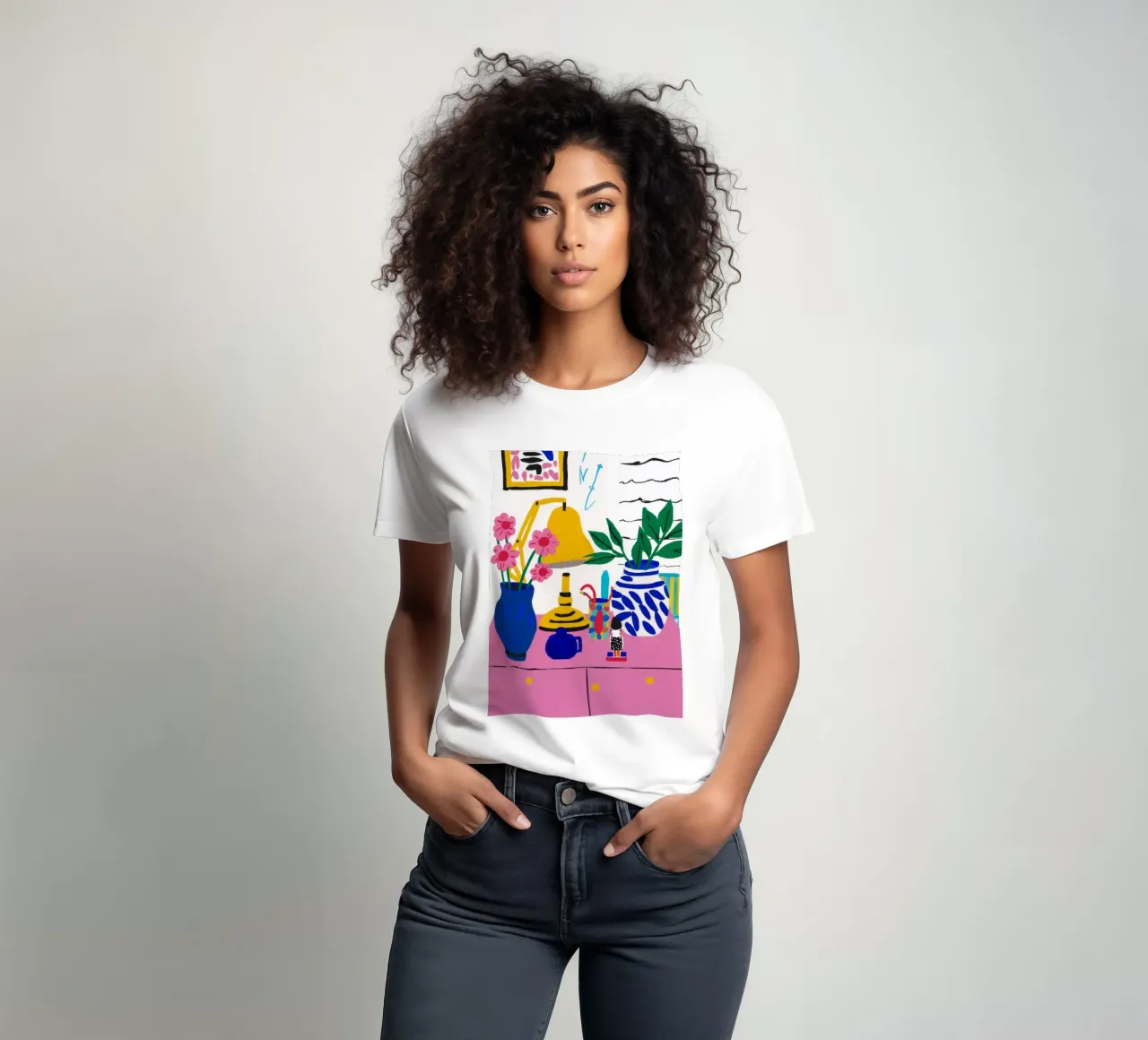 Pink Cabinet Florals t-shirt by Paez Harmony