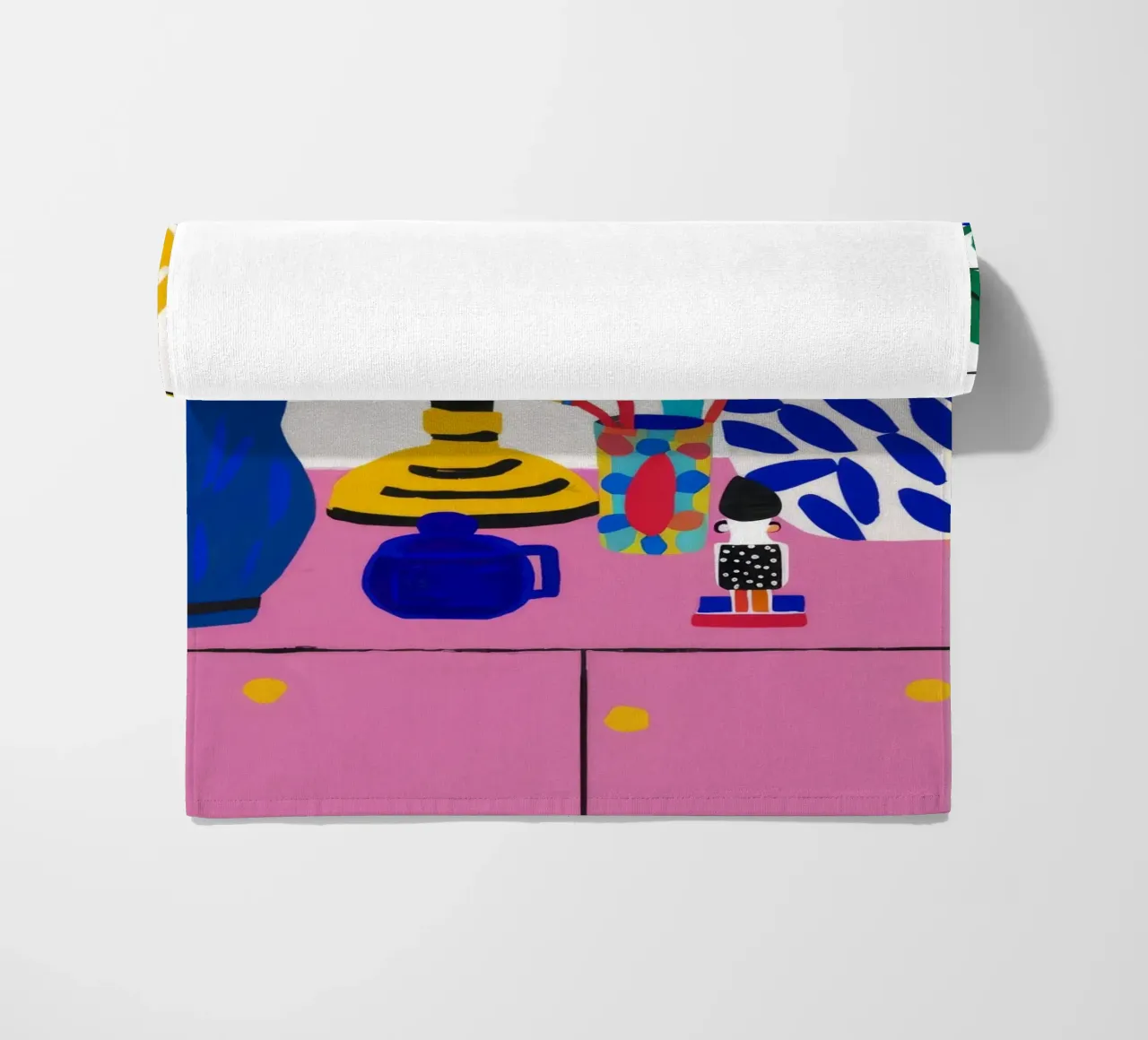 Pink Cabinet Florals beach towel by Paez Harmony