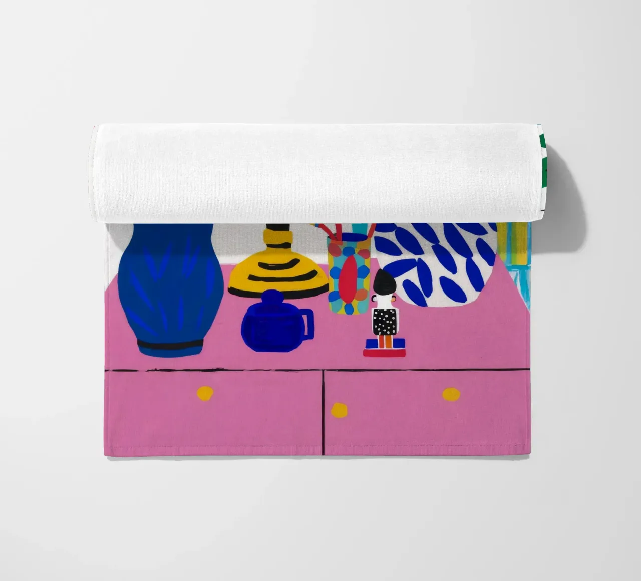 Pink Cabinet Florals beach towel by Paez Harmony