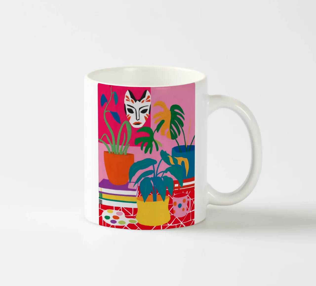 Masked Plant Sanctuary ceramic mug by Paez Harmony