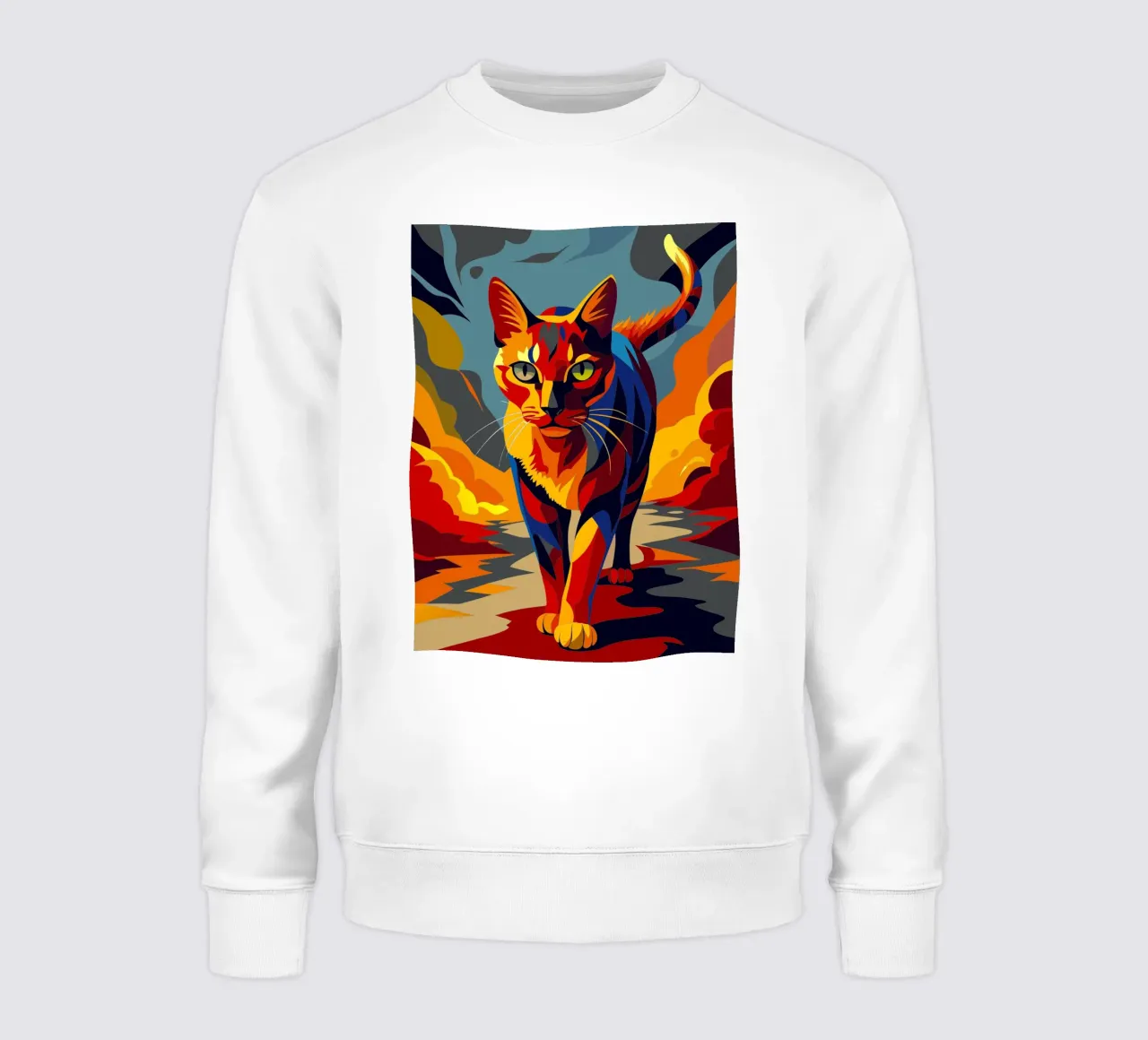 cat painting art sweatshirt by zetazone