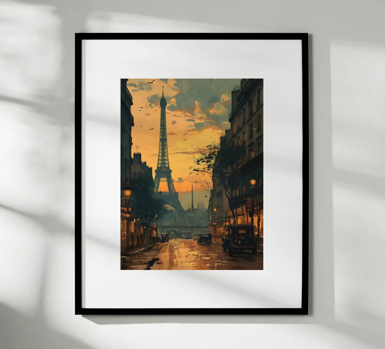 Paris Eiffelturm Sonnenuntergang poster da Vintage Travel Art