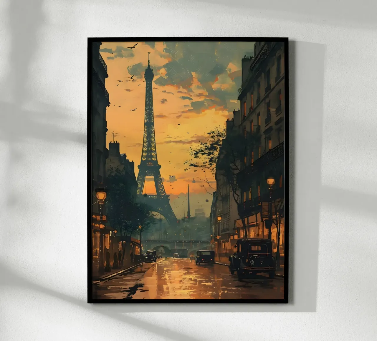 Paris Eiffelturm Sonnenuntergang poster da Vintage Travel Art