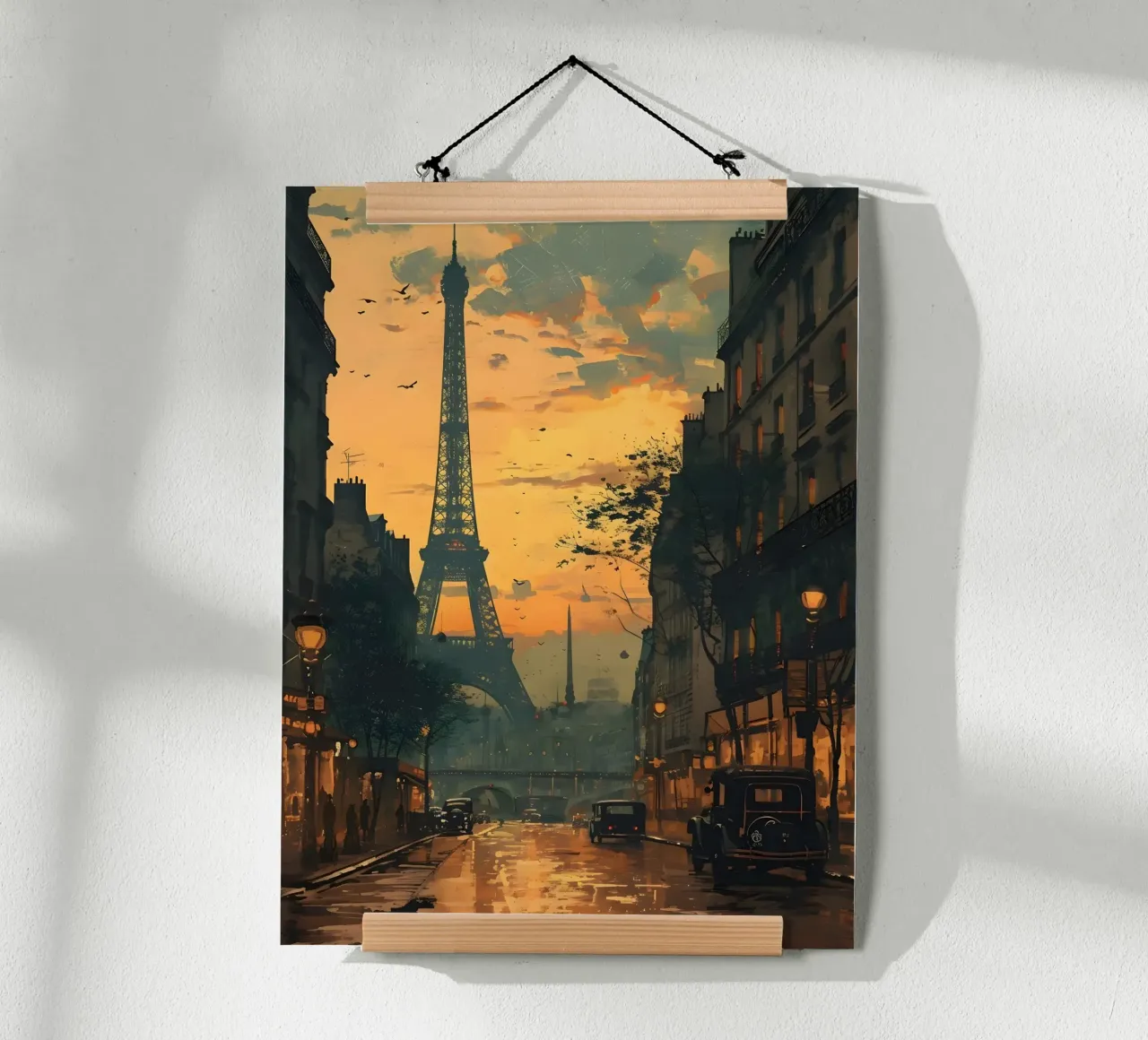 Paris Eiffelturm Sonnenuntergang poster da Vintage Travel Art