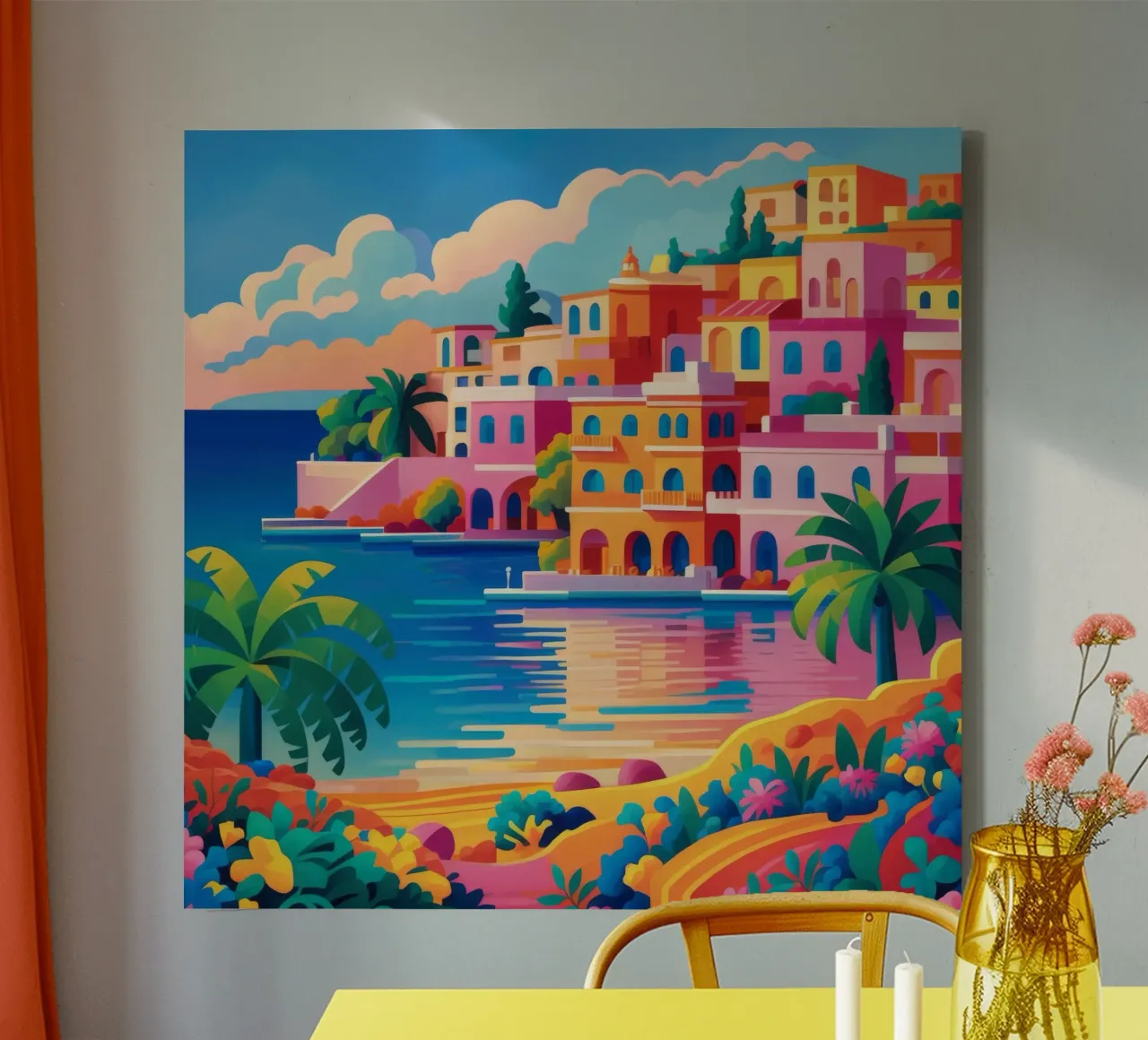 Bay of Reflection canvas with Floater frame by Jasper Rune